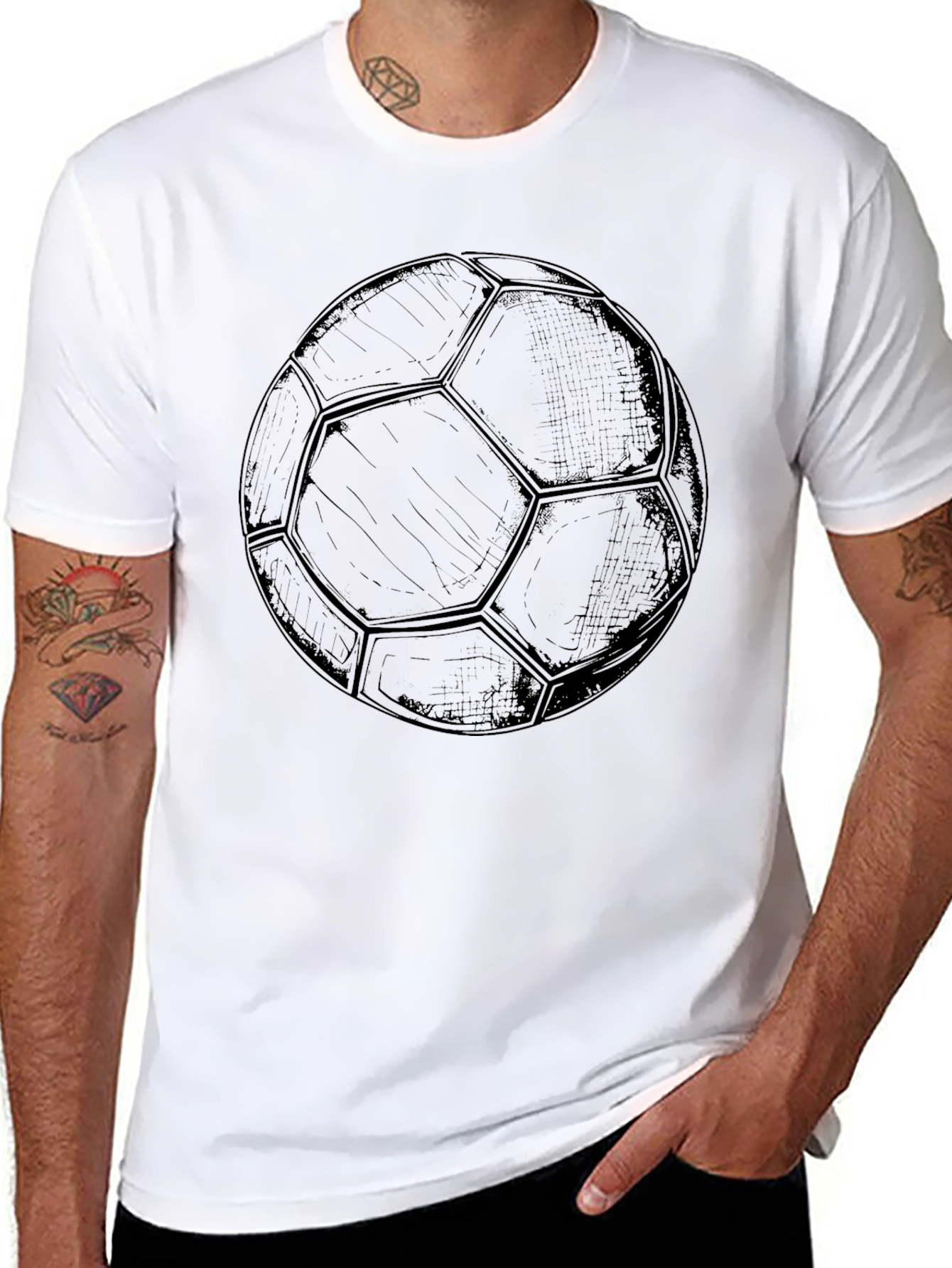 Soccer Ball Graphic Black T-Shirt