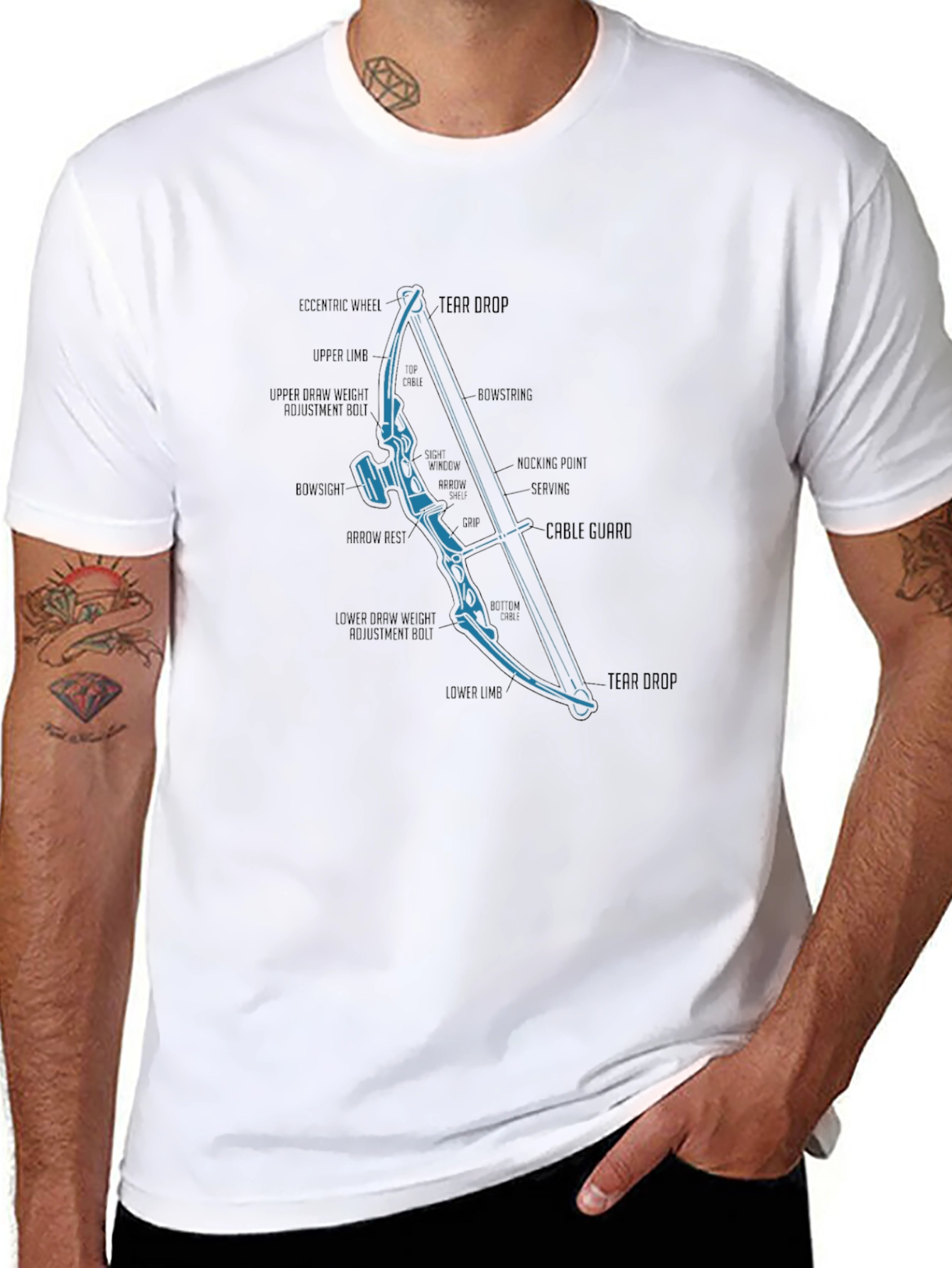Archery Bow Parts Diagram T-Shirt