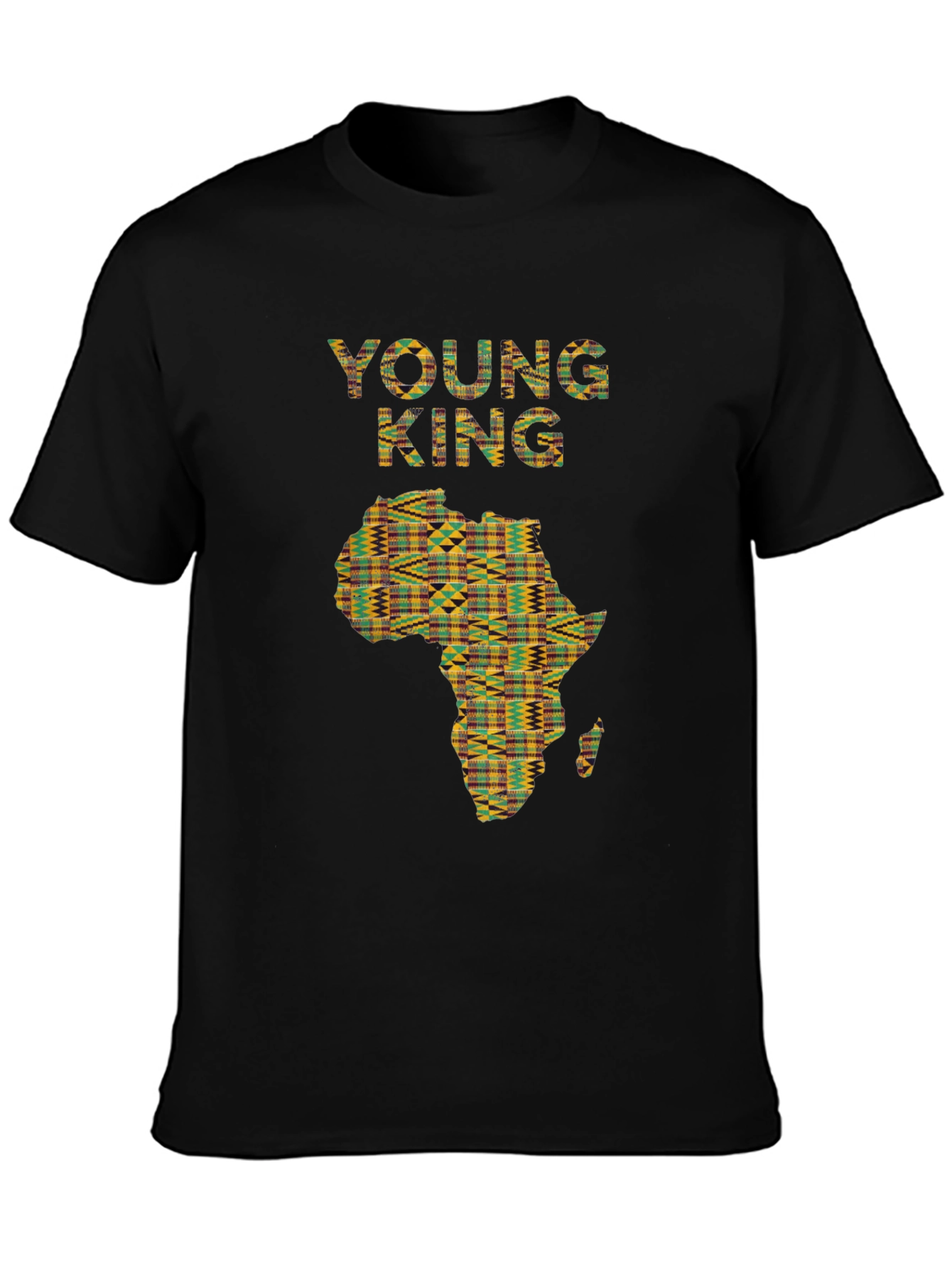 Young King Black T-Shirt Africa Design