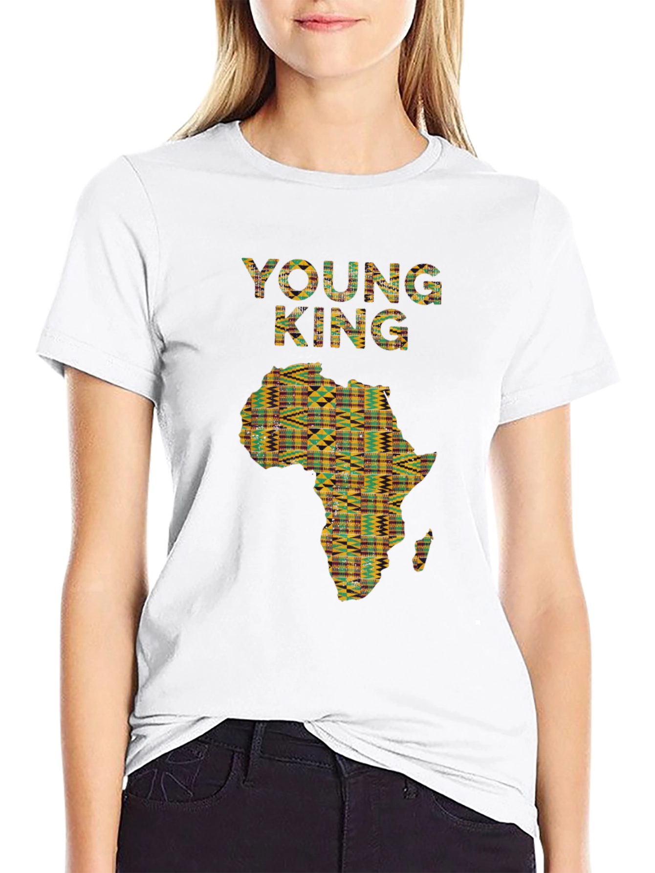 Young King Black T-Shirt Africa Design