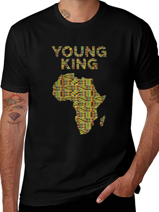Young King Black T-Shirt Africa Design