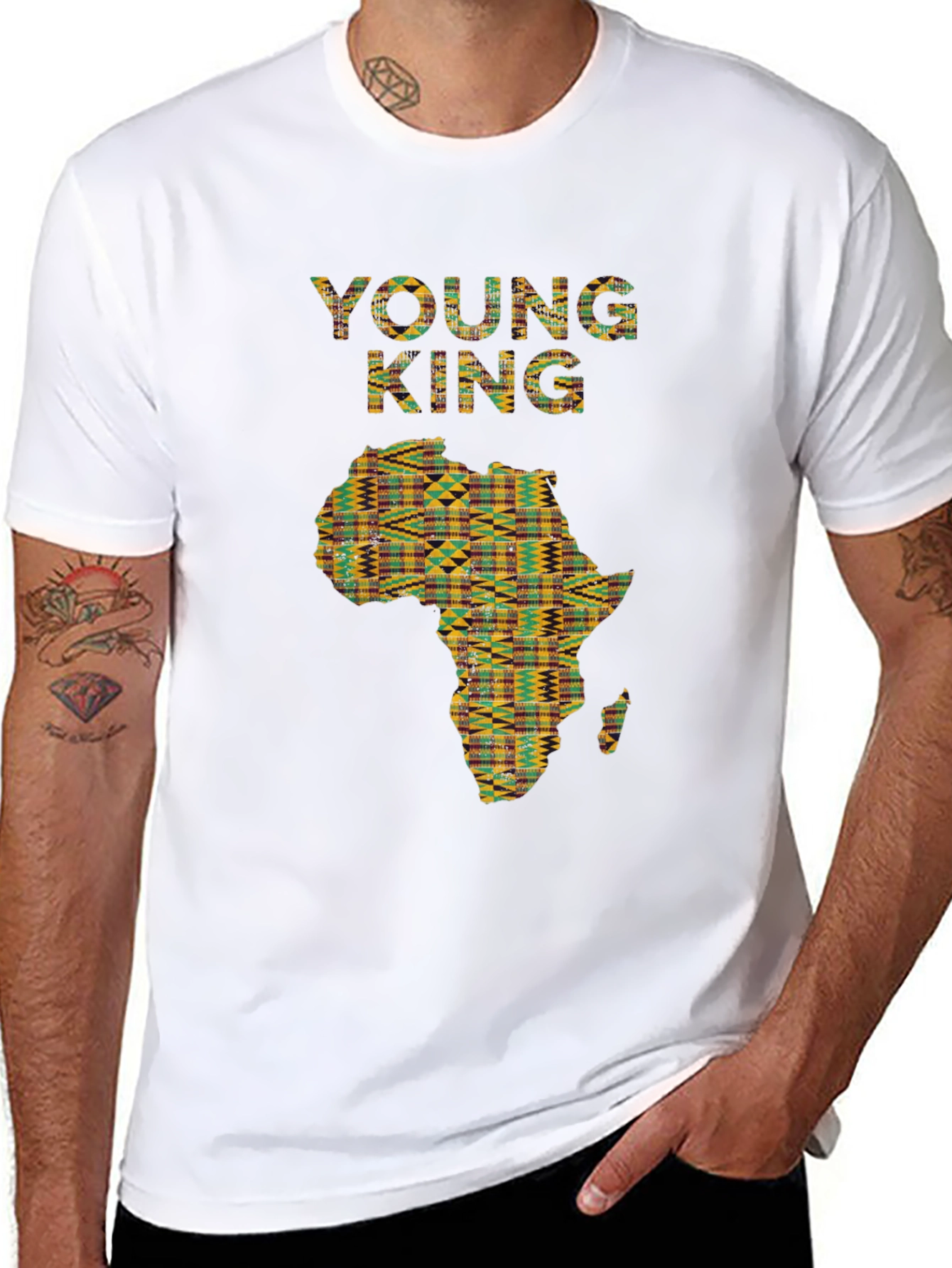 Young King Black T-Shirt Africa Design