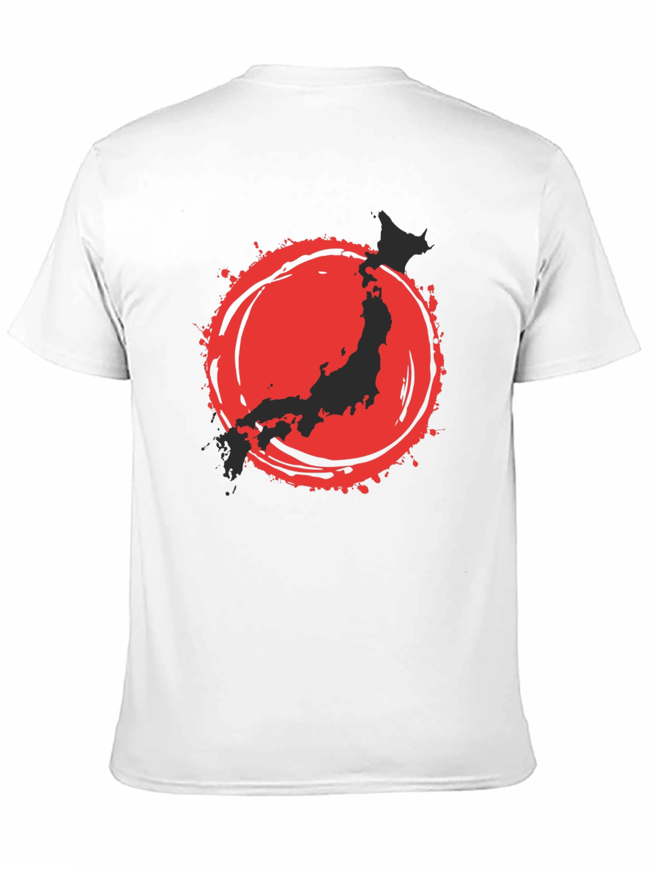 Japanese Flag Graphic Tee - Black Cotton Blend