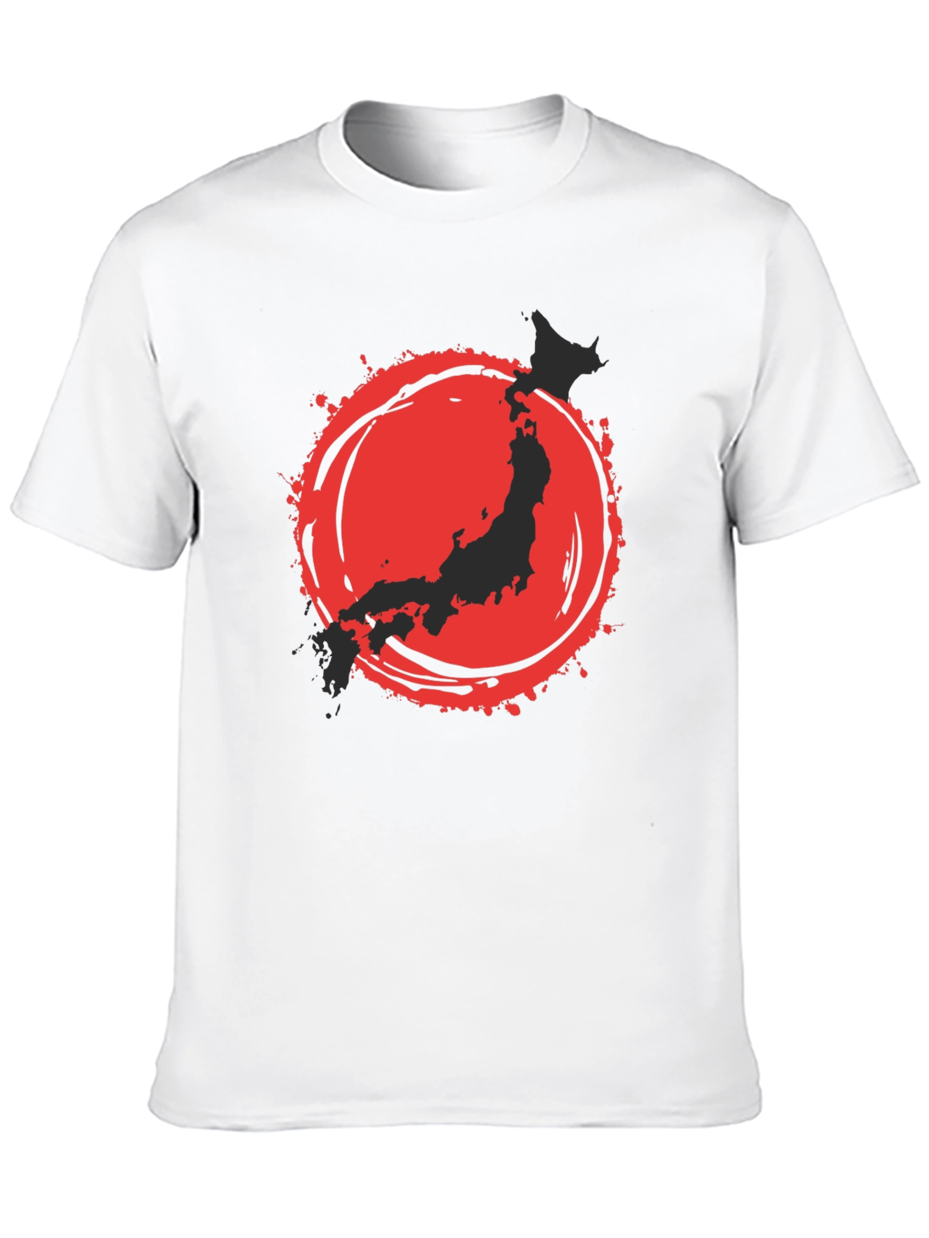 Japanese Flag Graphic Tee - Black Cotton Blend