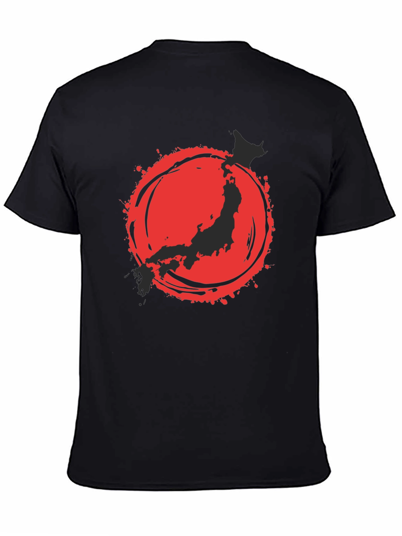 Japanese Flag Graphic Tee - Black Cotton Blend