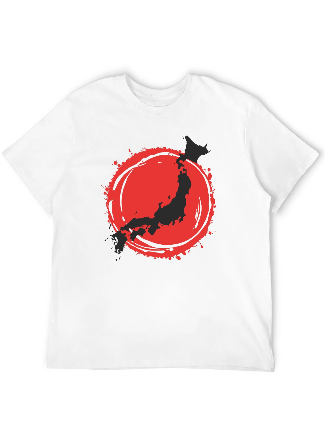 Japanese Flag Graphic Tee - Black Cotton Blend
