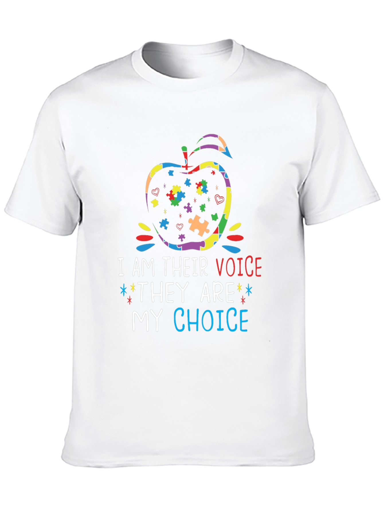 Autism Awareness Apple T-Shirt - I Am Their Voice