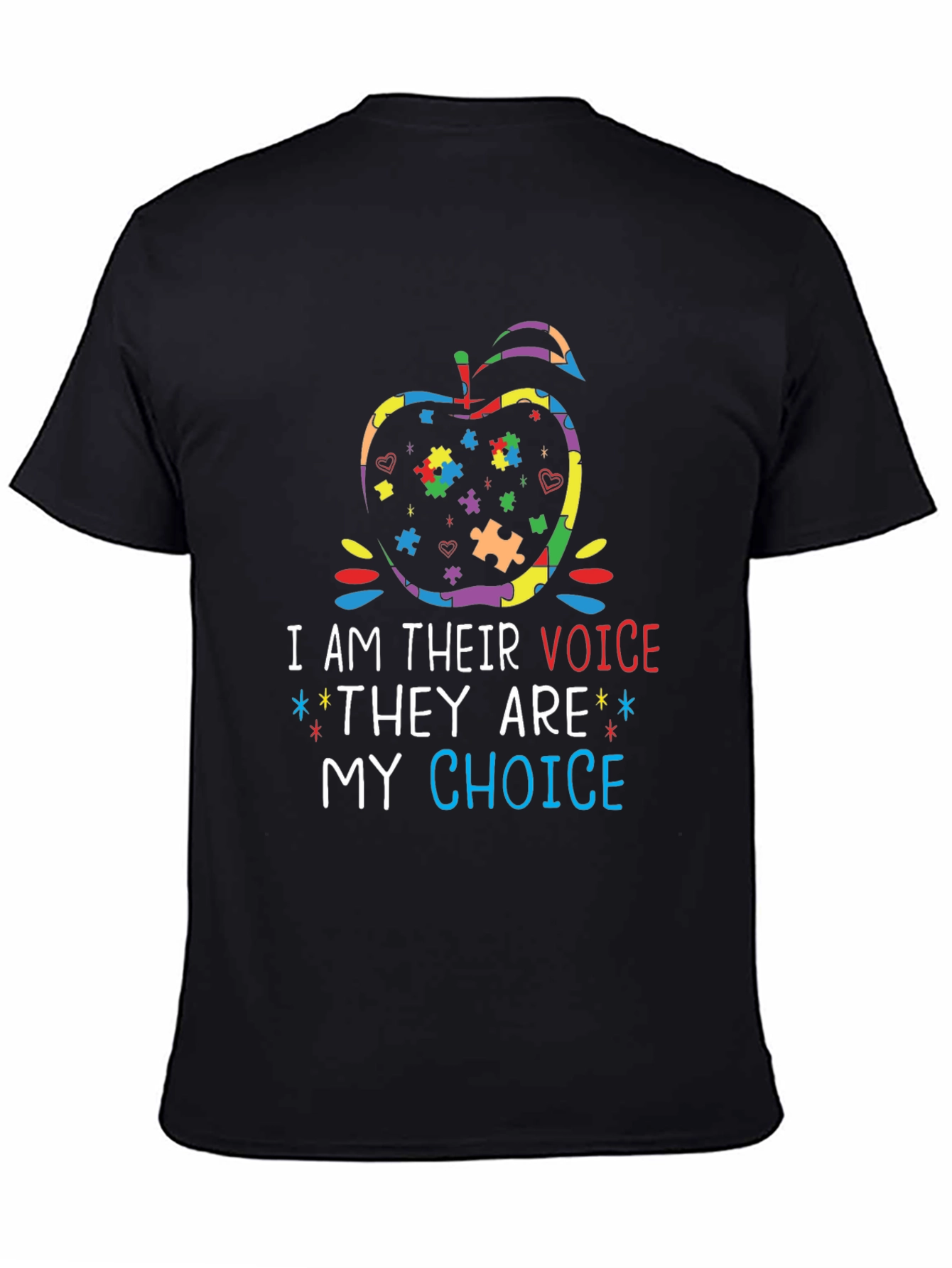 Autism Awareness Apple T-Shirt - I Am Their Voice