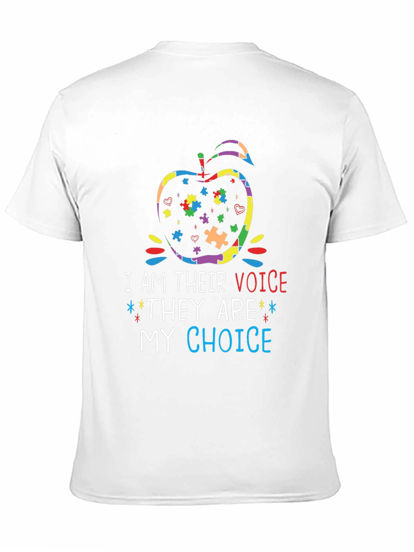 Autism Awareness Apple T-Shirt - I Am Their Voice