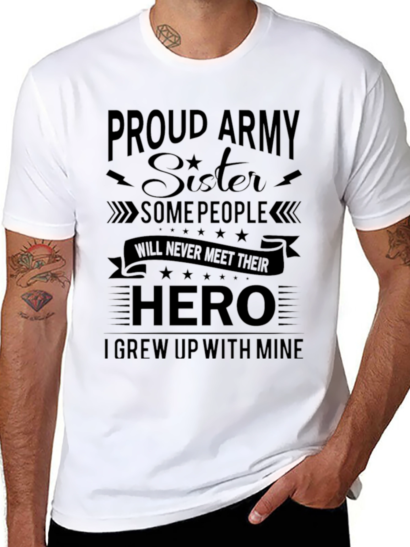 Proud Army Sister Graphic T-Shirt