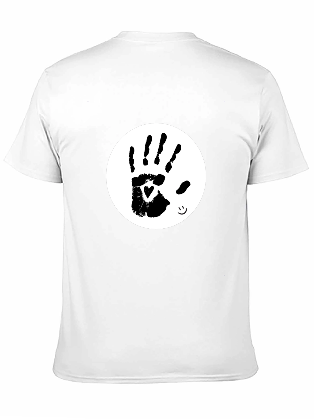 Heart Handprint Tee - Black Cotton Blend T-Shirt