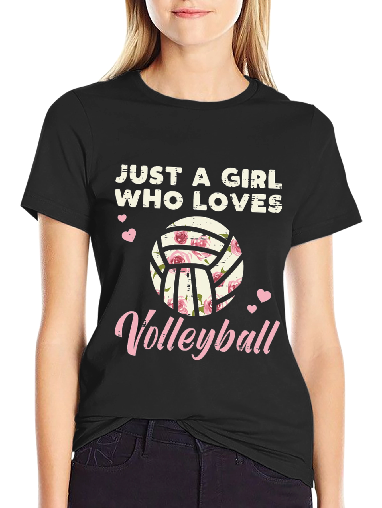 Floral Volleyball Girls Graphic Tee