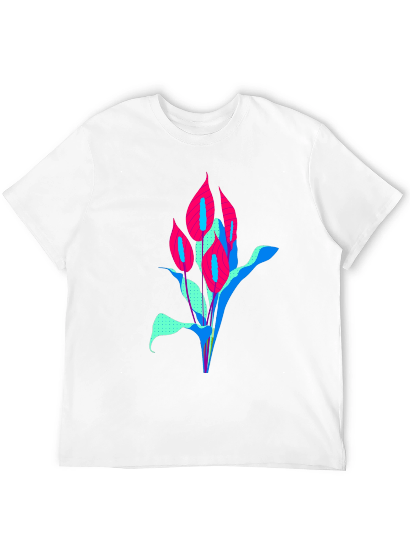 Modern Floral Graphic Tee - Bold Artistic Design