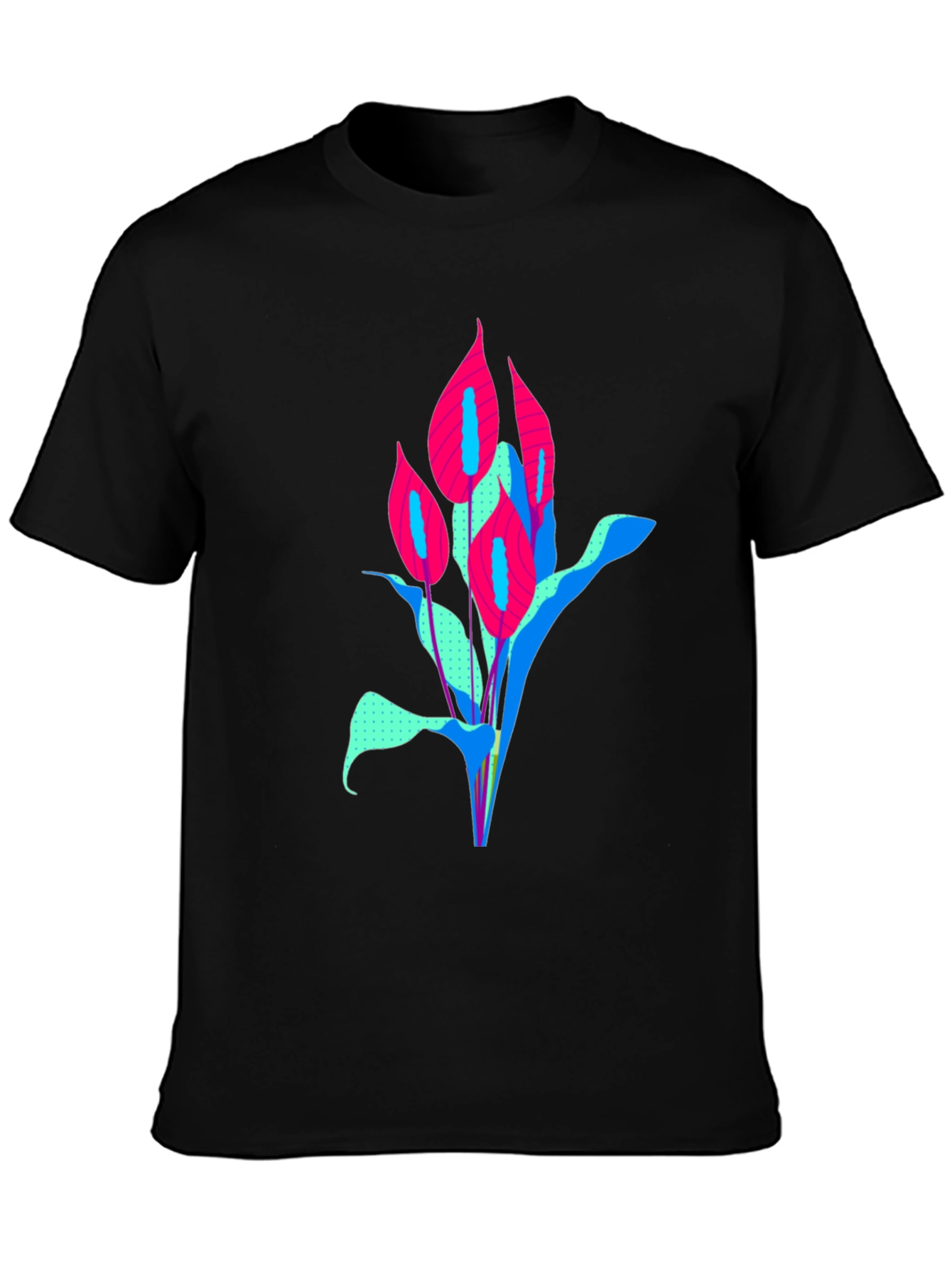 Modern Floral Graphic Tee - Bold Artistic Design