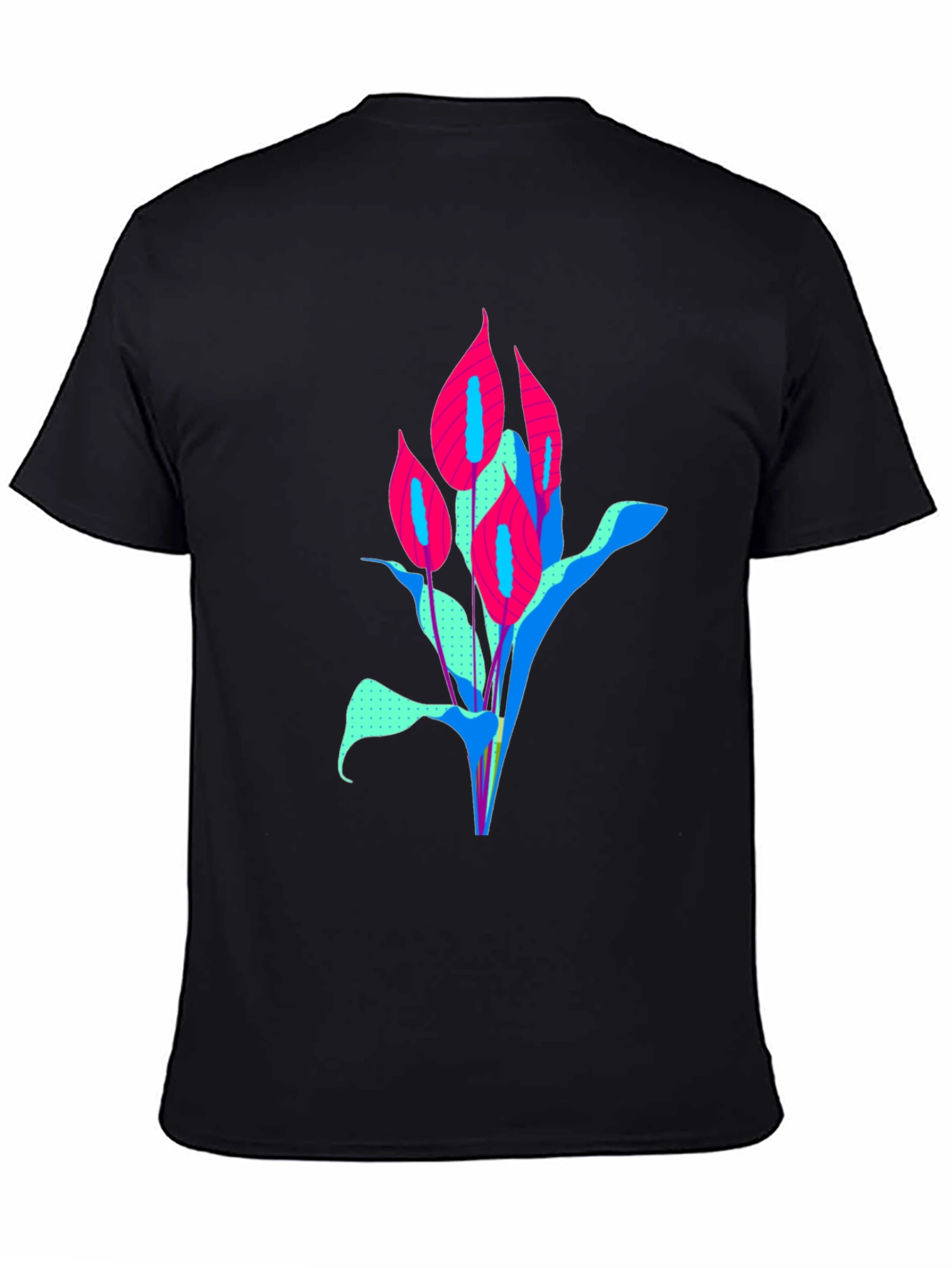 Modern Floral Graphic Tee - Bold Artistic Design