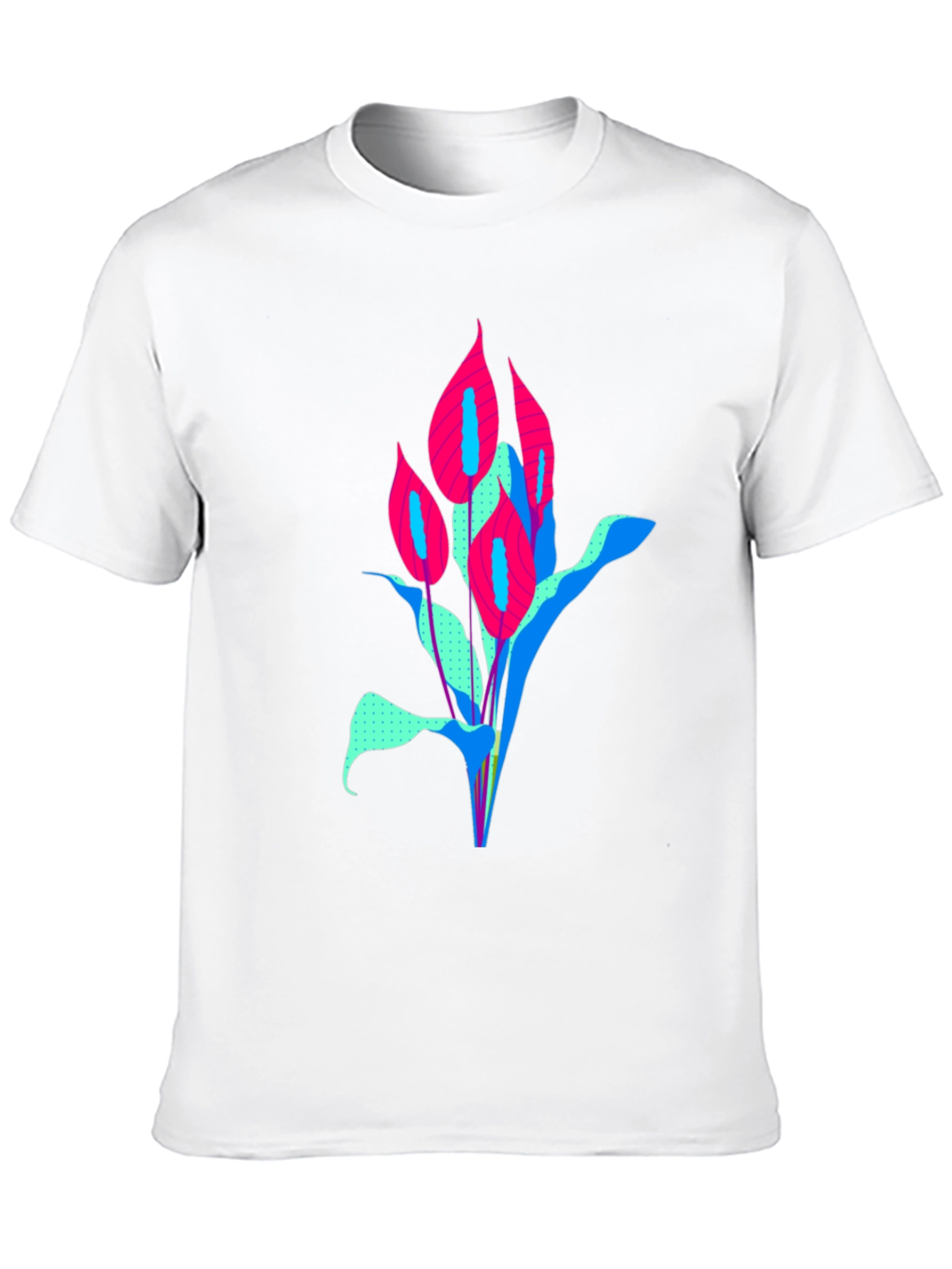 Modern Floral Graphic Tee - Bold Artistic Design
