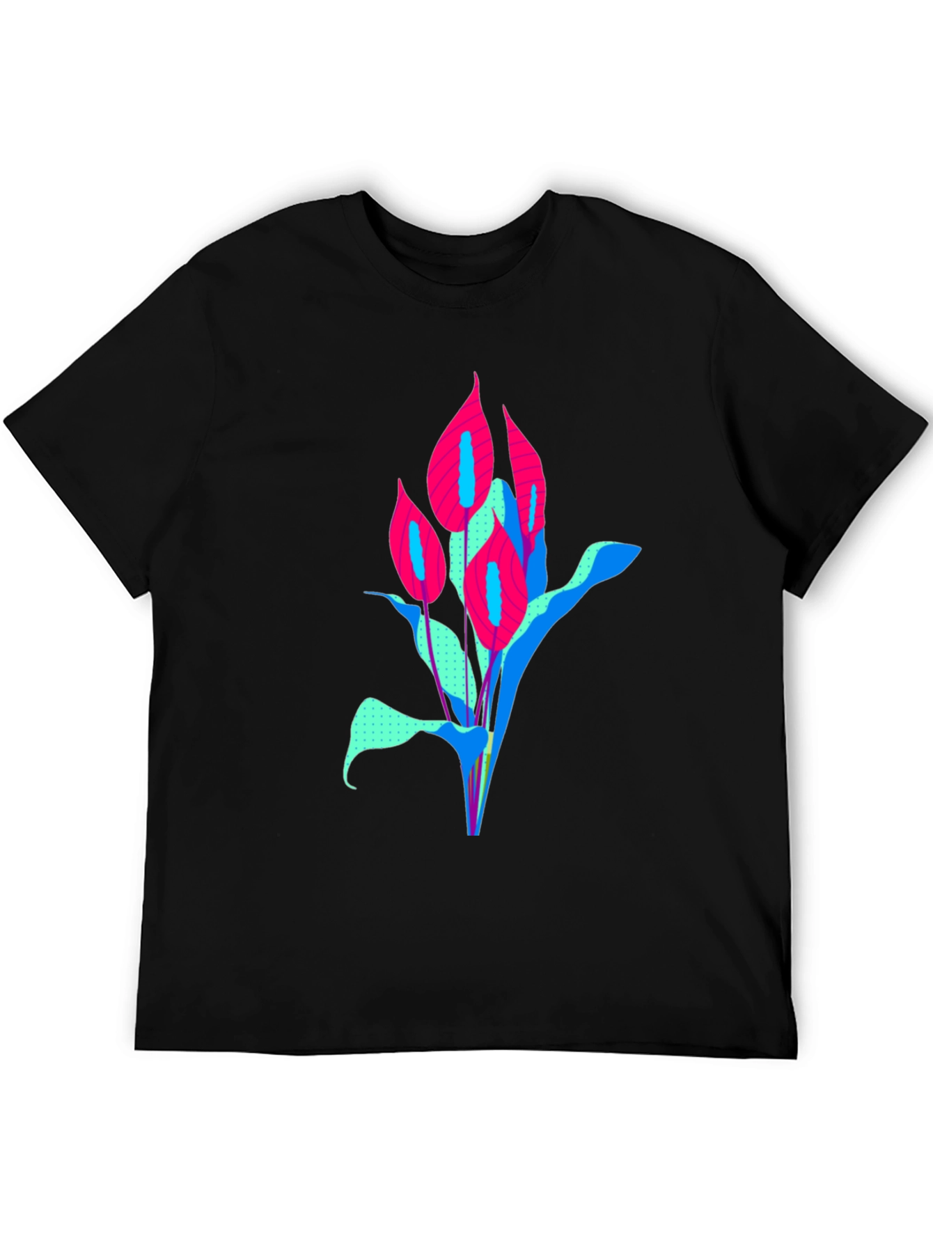 Modern Floral Graphic Tee - Bold Artistic Design