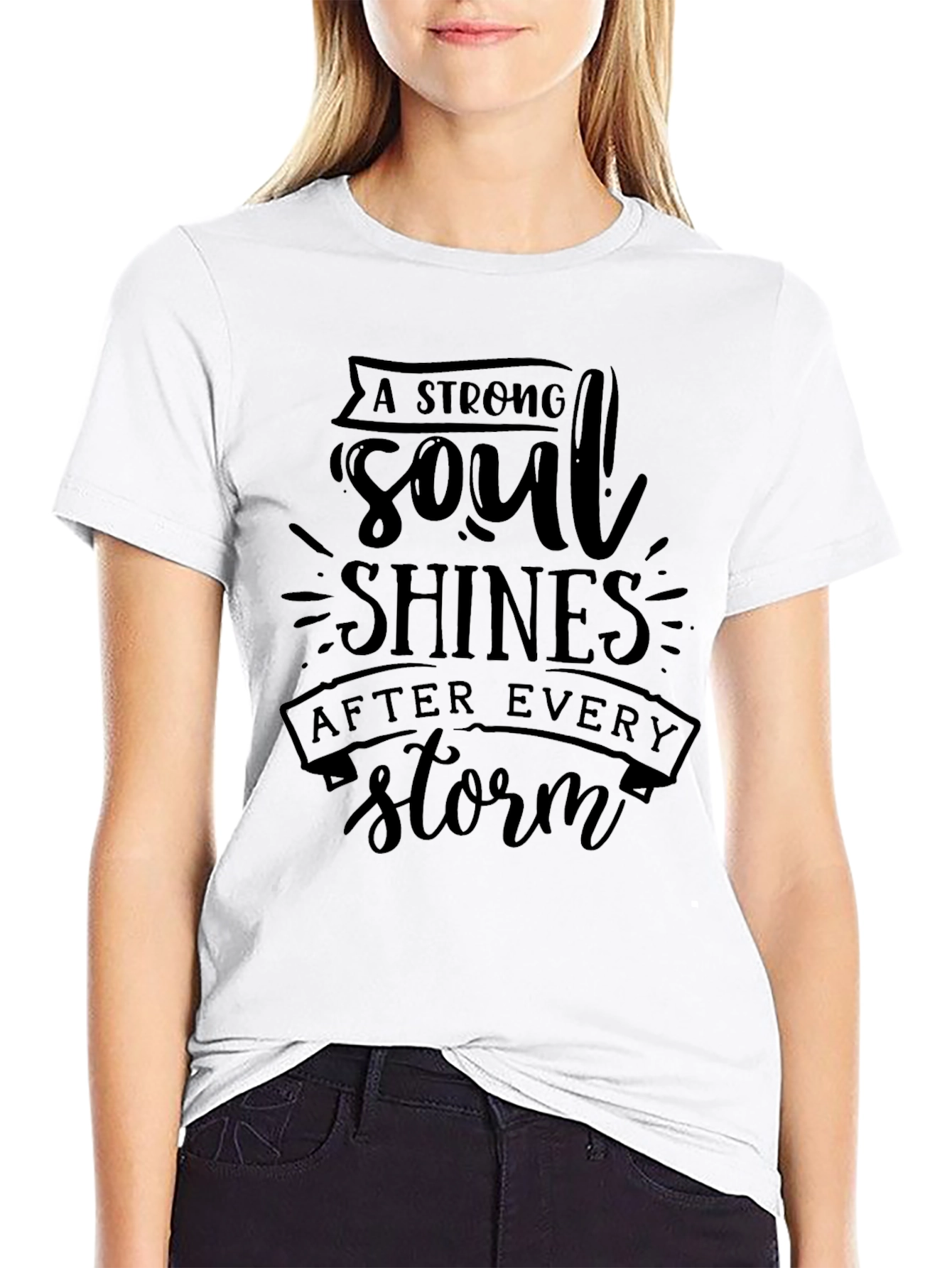 Strong Soul Shines Black T-Shirt