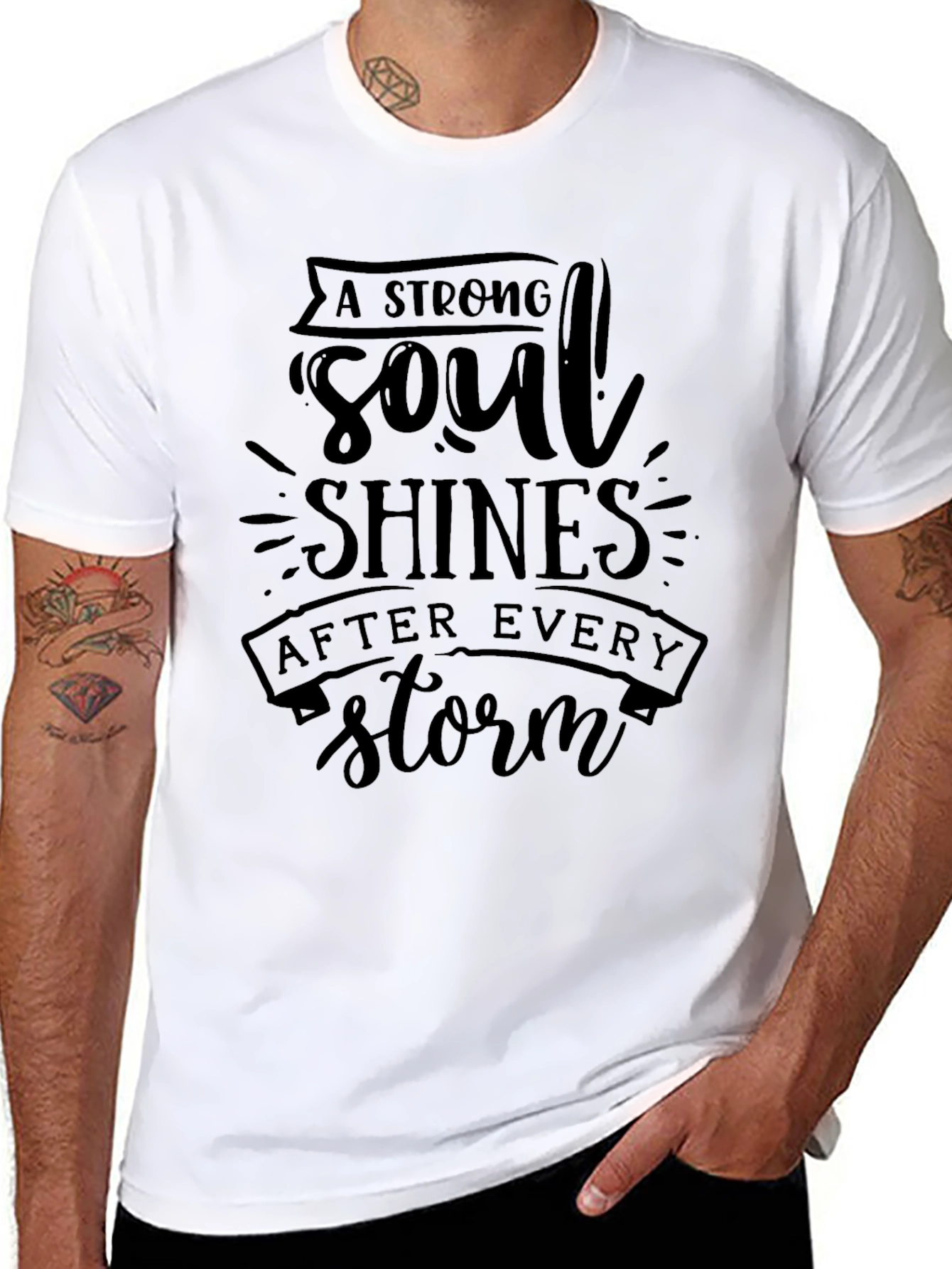 Strong Soul Shines Black T-Shirt
