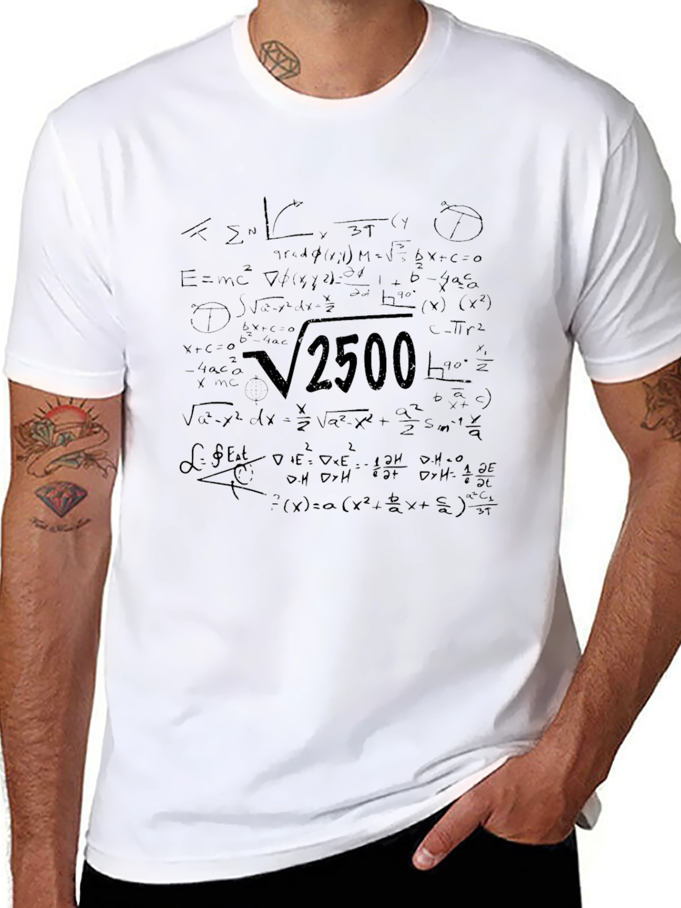 Math Formula T-Shirt: Square Root of 2500 Design