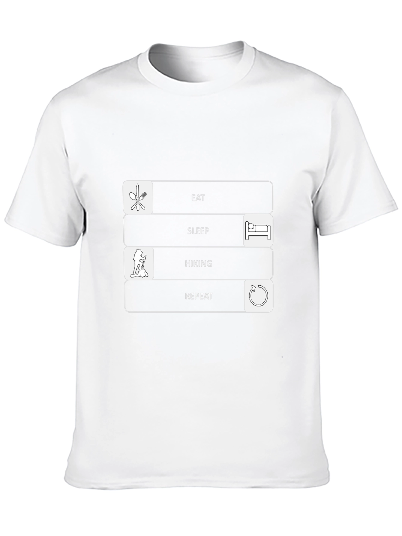 Eat Sleep Hiking Repeat Black Graphic T-Shirt