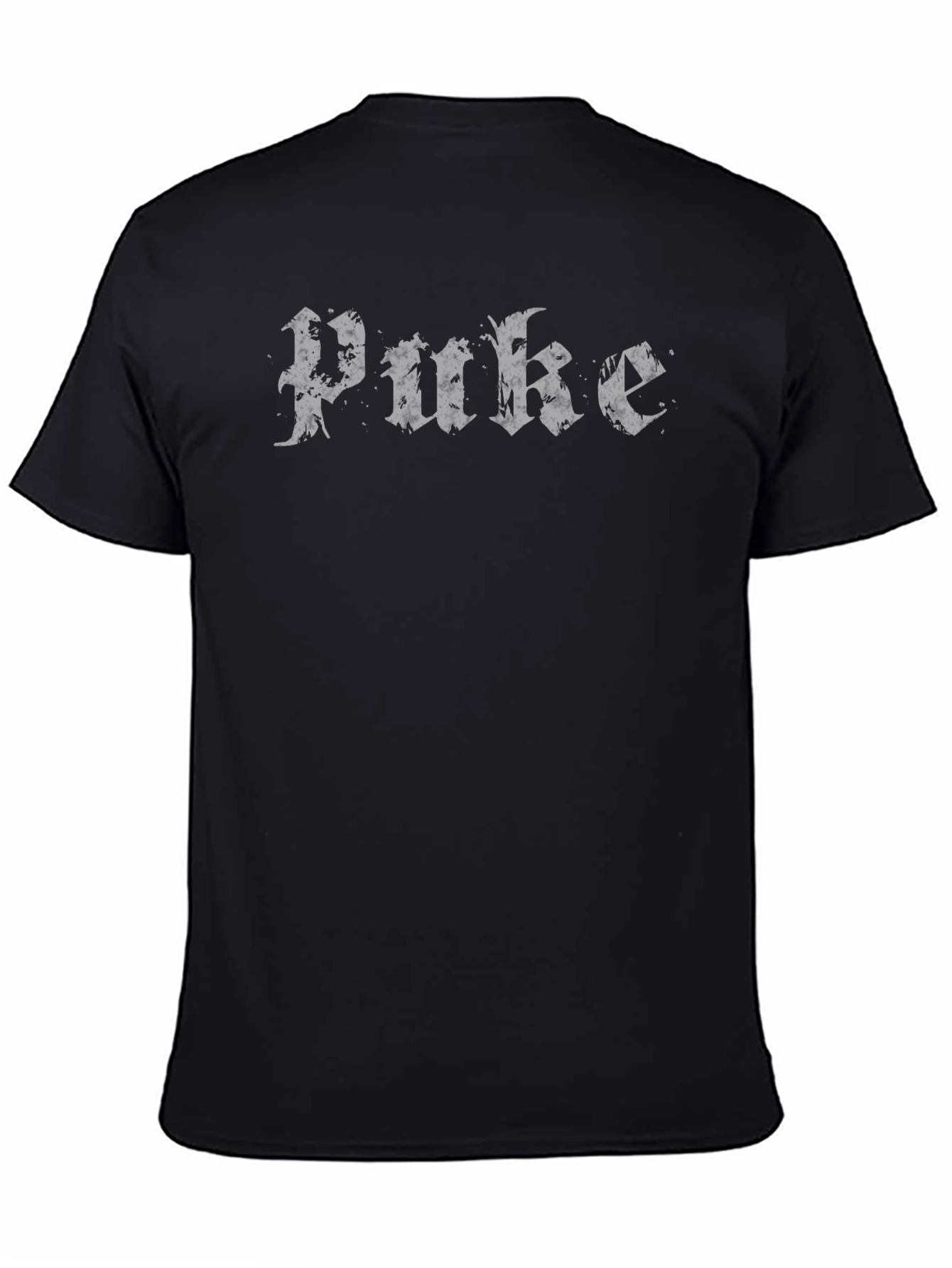 Grunge Puke Graphic Tee - Black