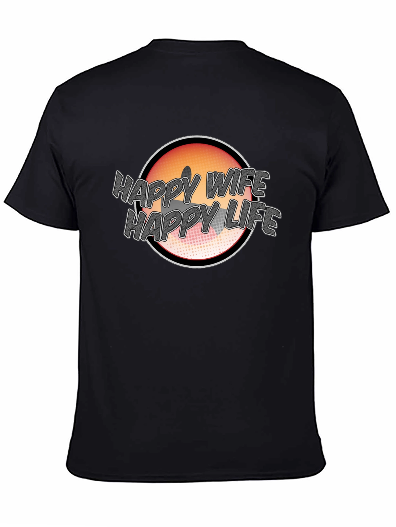 Happy Wife Happy Life Graphic Tee - Black
