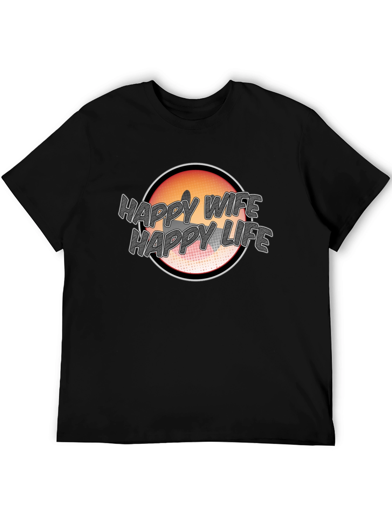 Happy Wife Happy Life Graphic Tee - Black