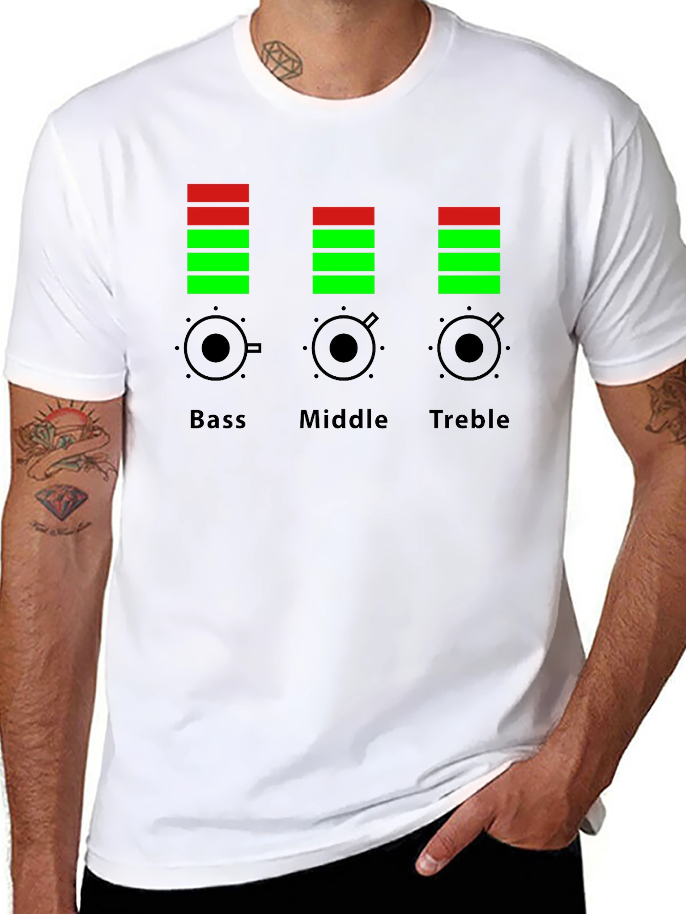 Bass Middle Treble Equalizer Graphic T-Shirt