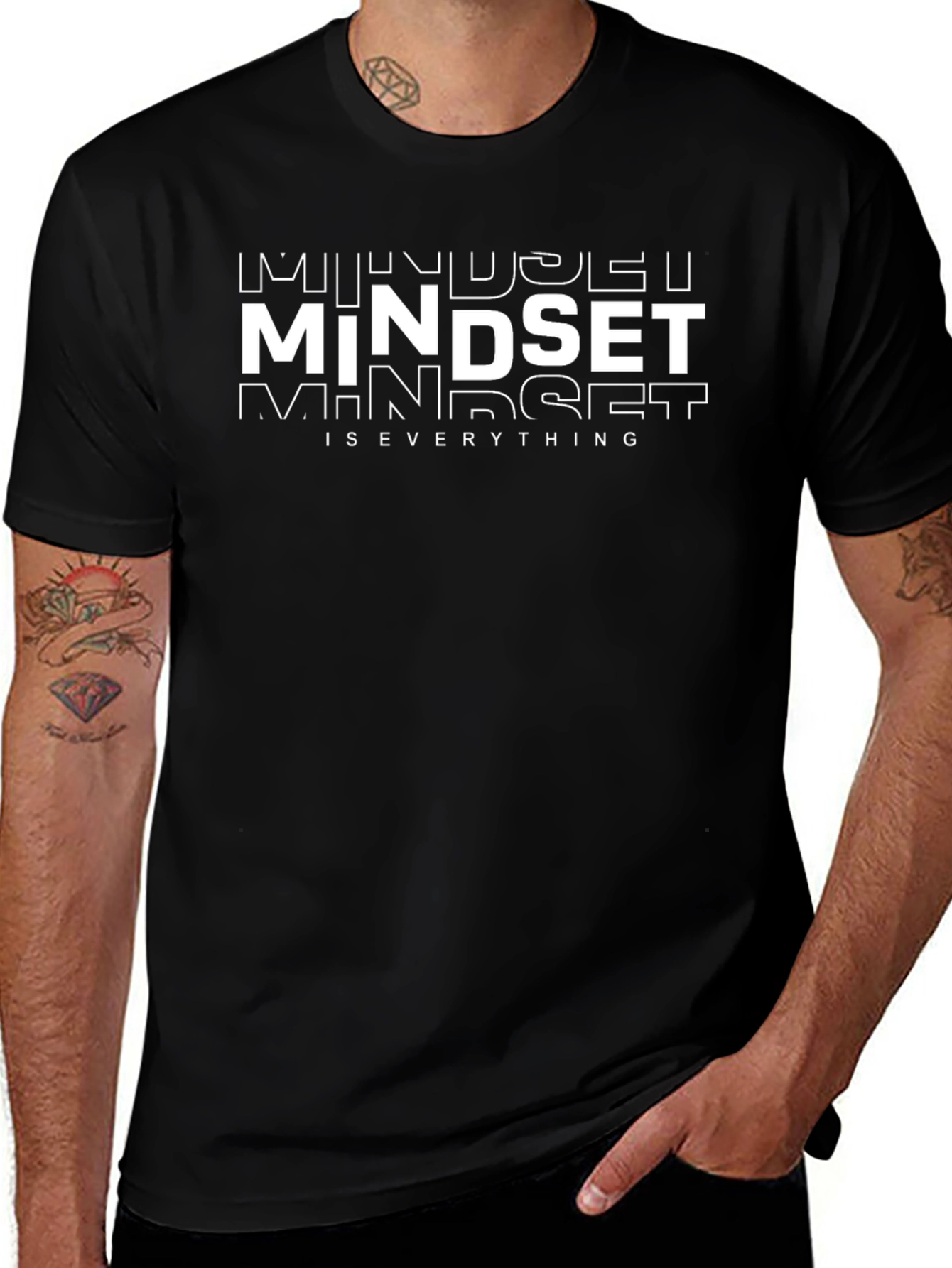 Mindset is Everything Black Graphic T-Shirt