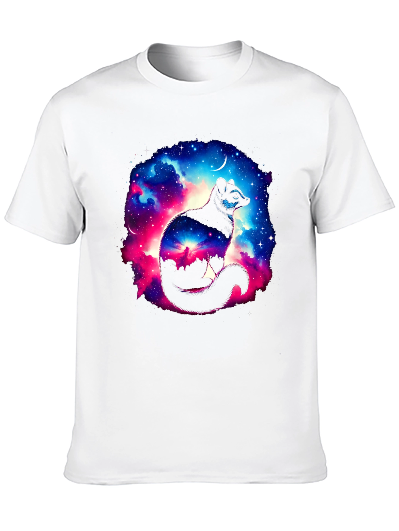 Cosmic Raccoon Graphic Tee - Black Cotton Blend