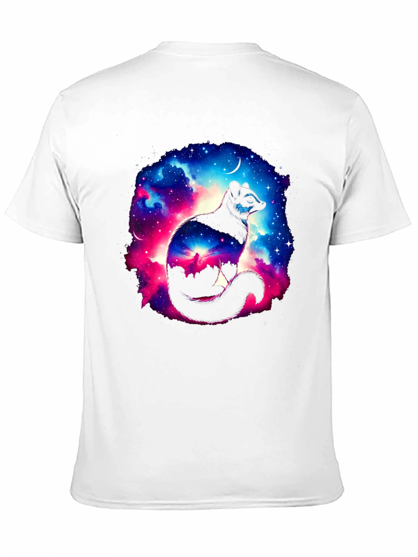 Cosmic Raccoon Graphic Tee - Black Cotton Blend