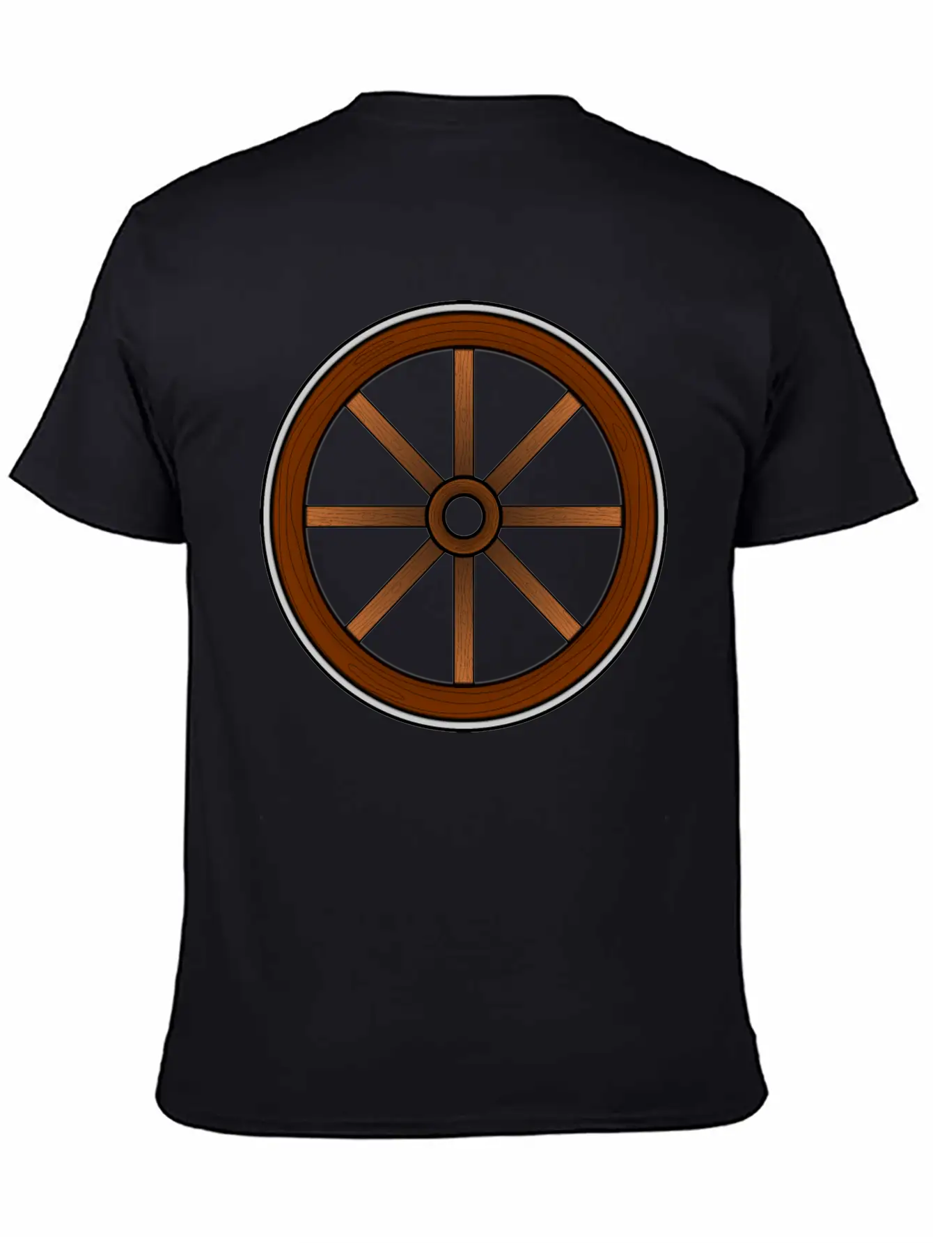 Cartwheel With Wood Effect Unisex Casual T-Shirt – Clean Design For Daily Comfort