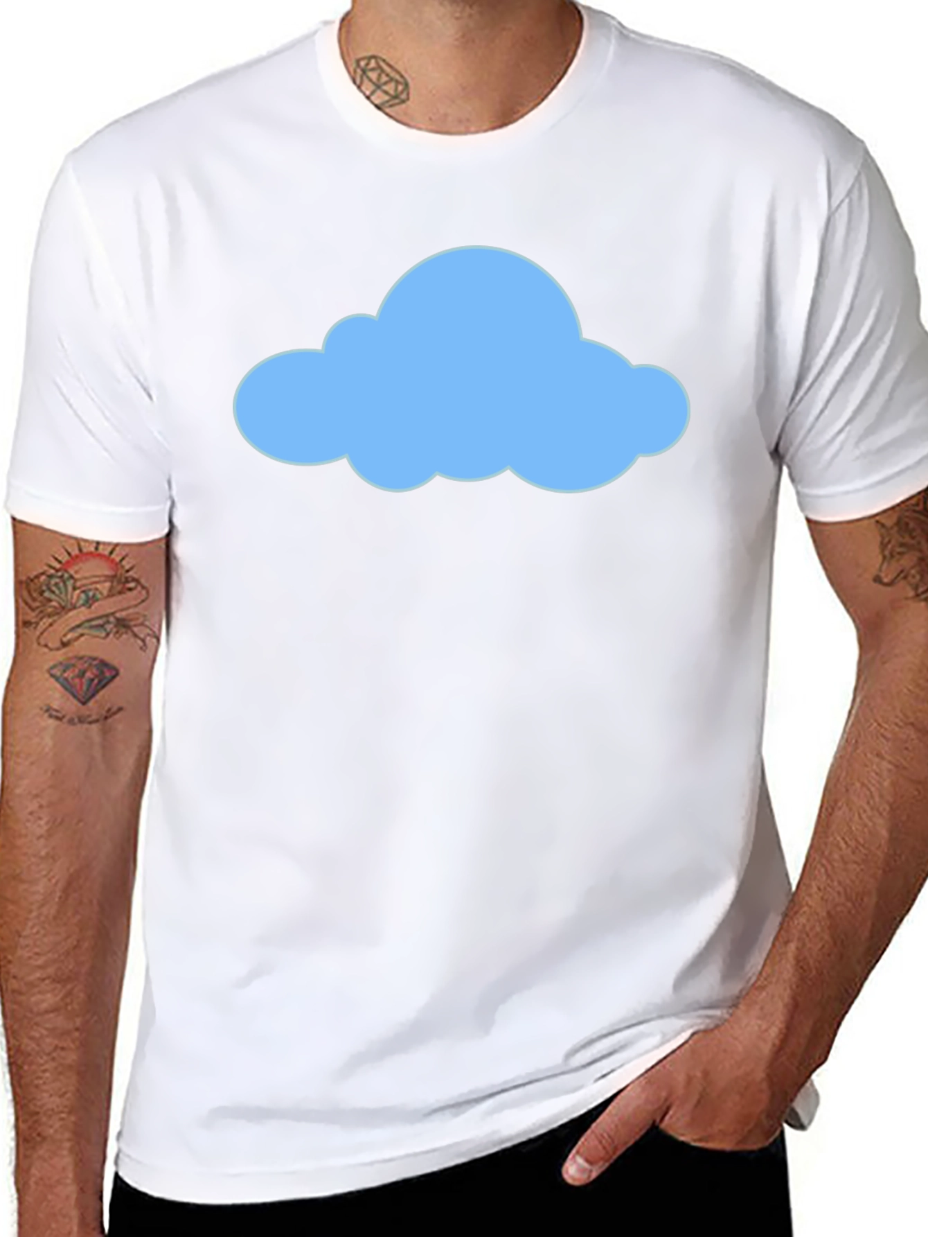 Cloud Graphic Tee - Mens Casual Black T-Shirt