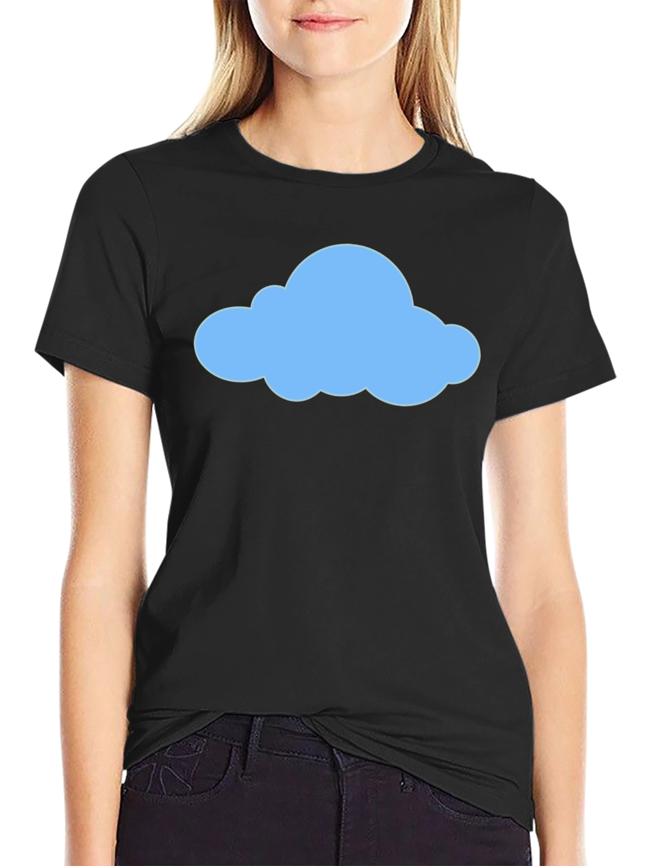 Cloud Graphic Tee - Mens Casual Black T-Shirt