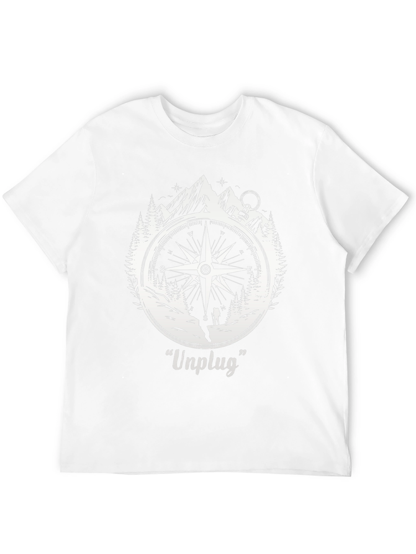 Unplug Compass Graphic Tee - Adventure Awaits