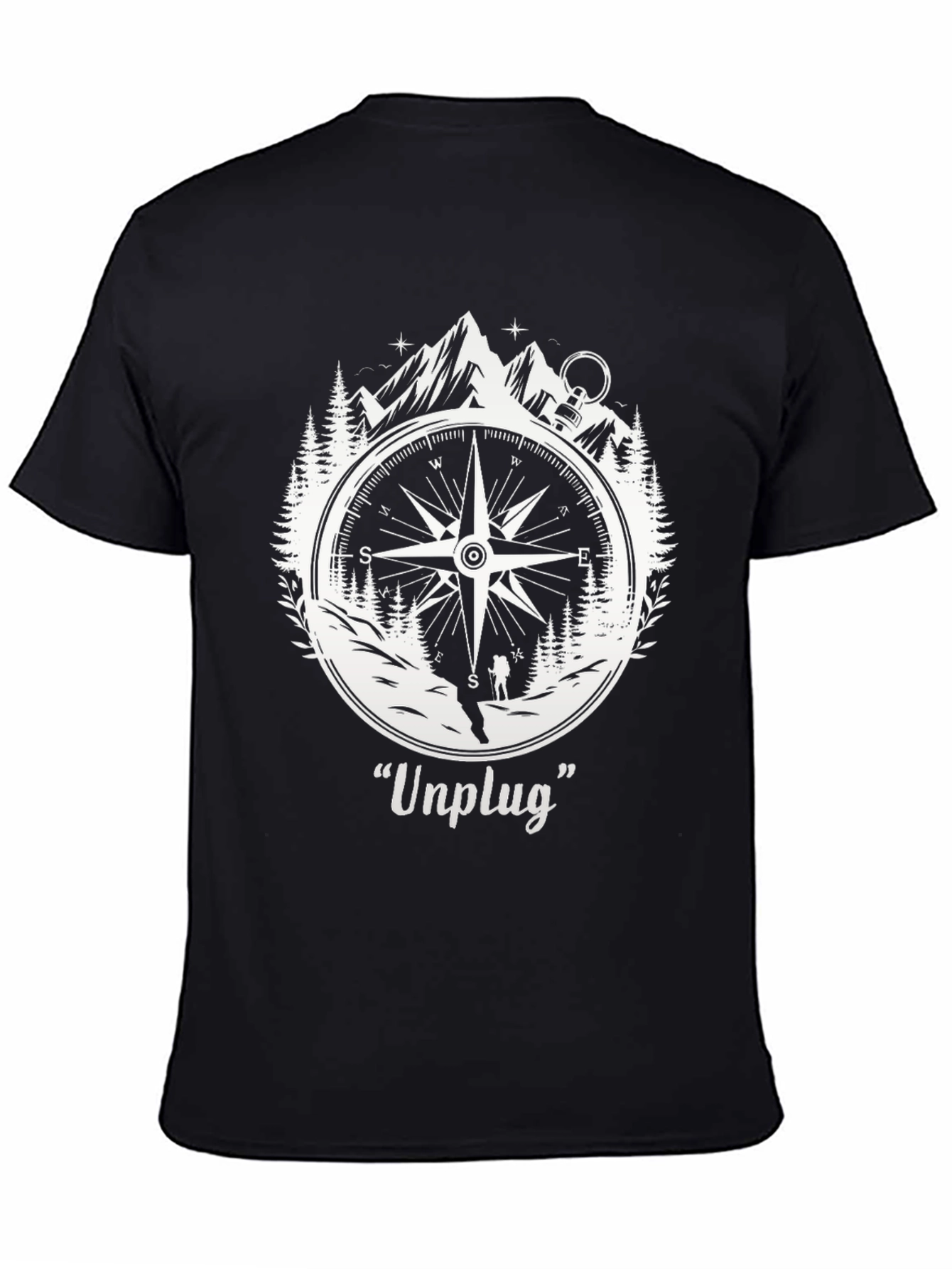 Unplug Compass Graphic Tee - Adventure Awaits