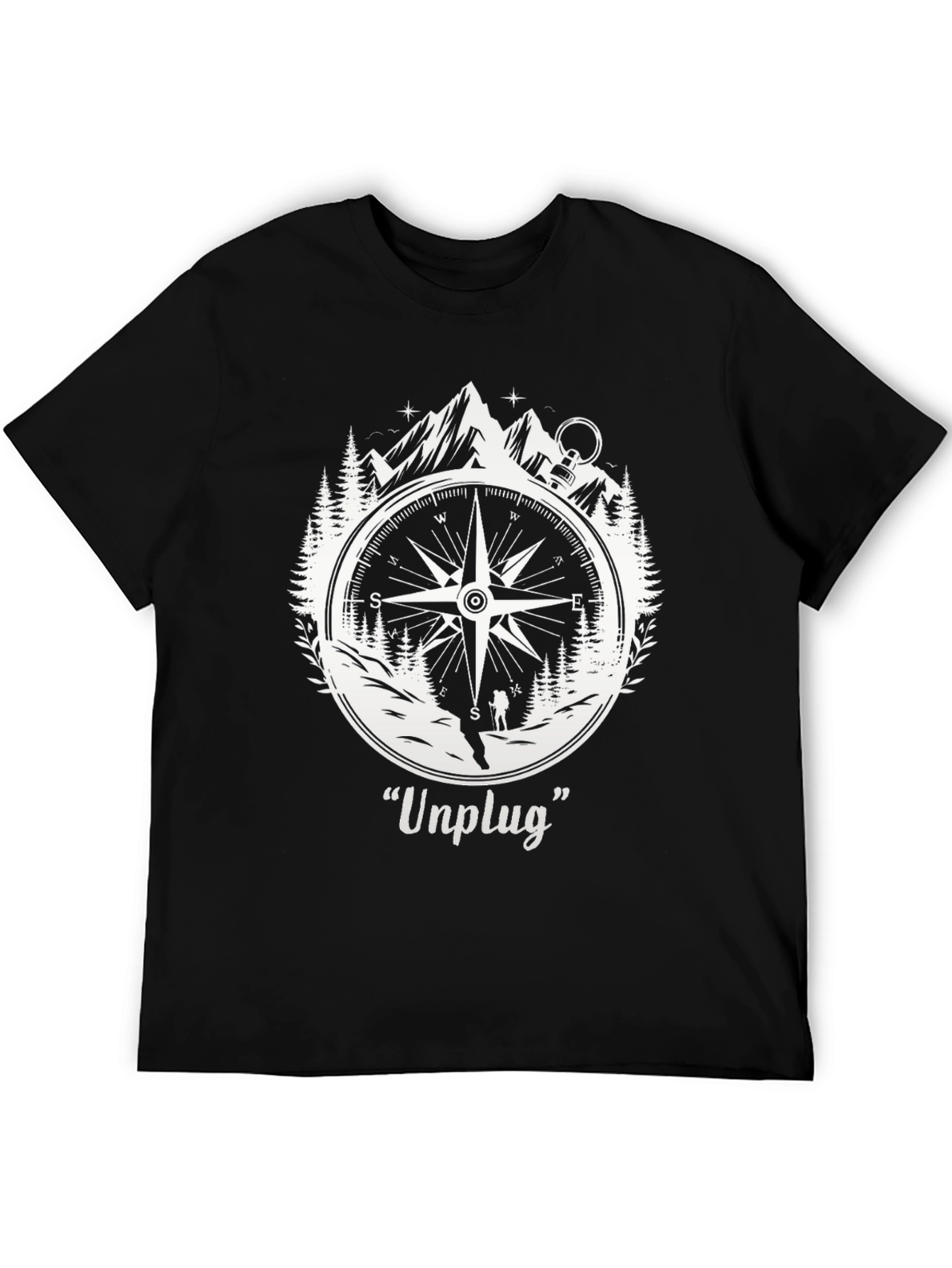 Unplug Compass Graphic Tee - Adventure Awaits