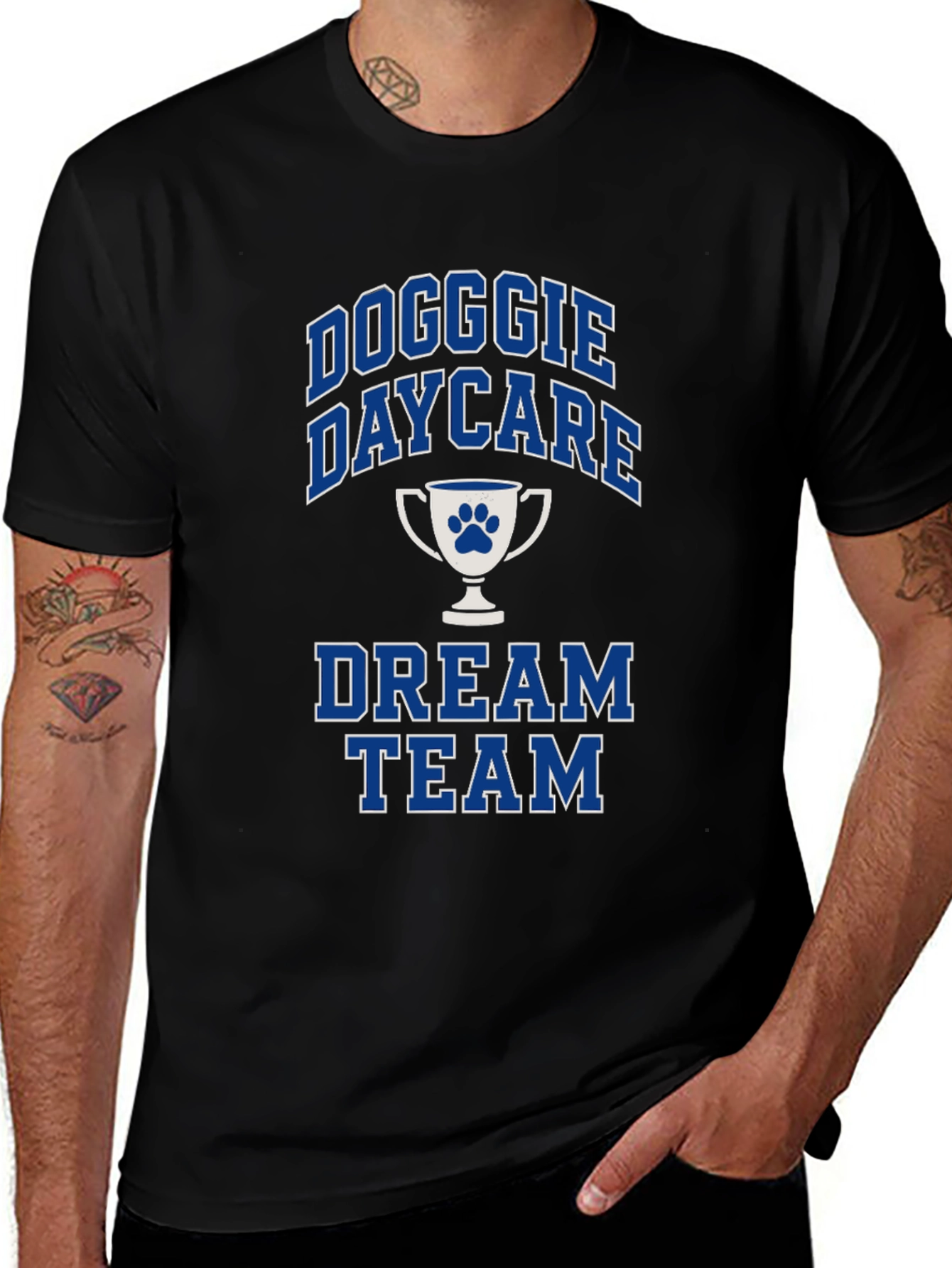 Doggie Daycare Dream Team Black Graphic T-Shirt