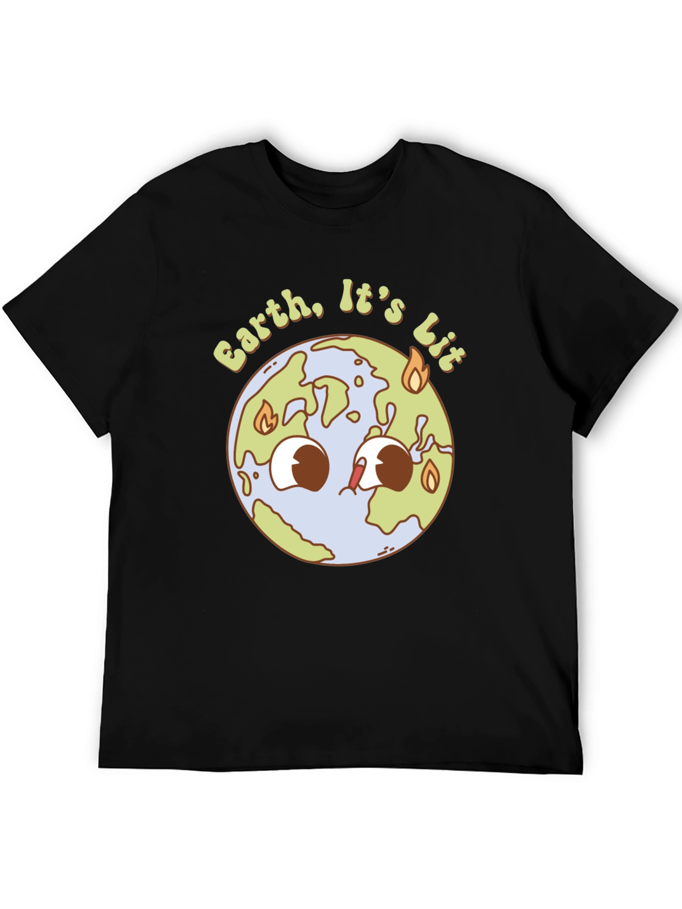 Earth is Lit T-Shirt - Black Graphic Tee