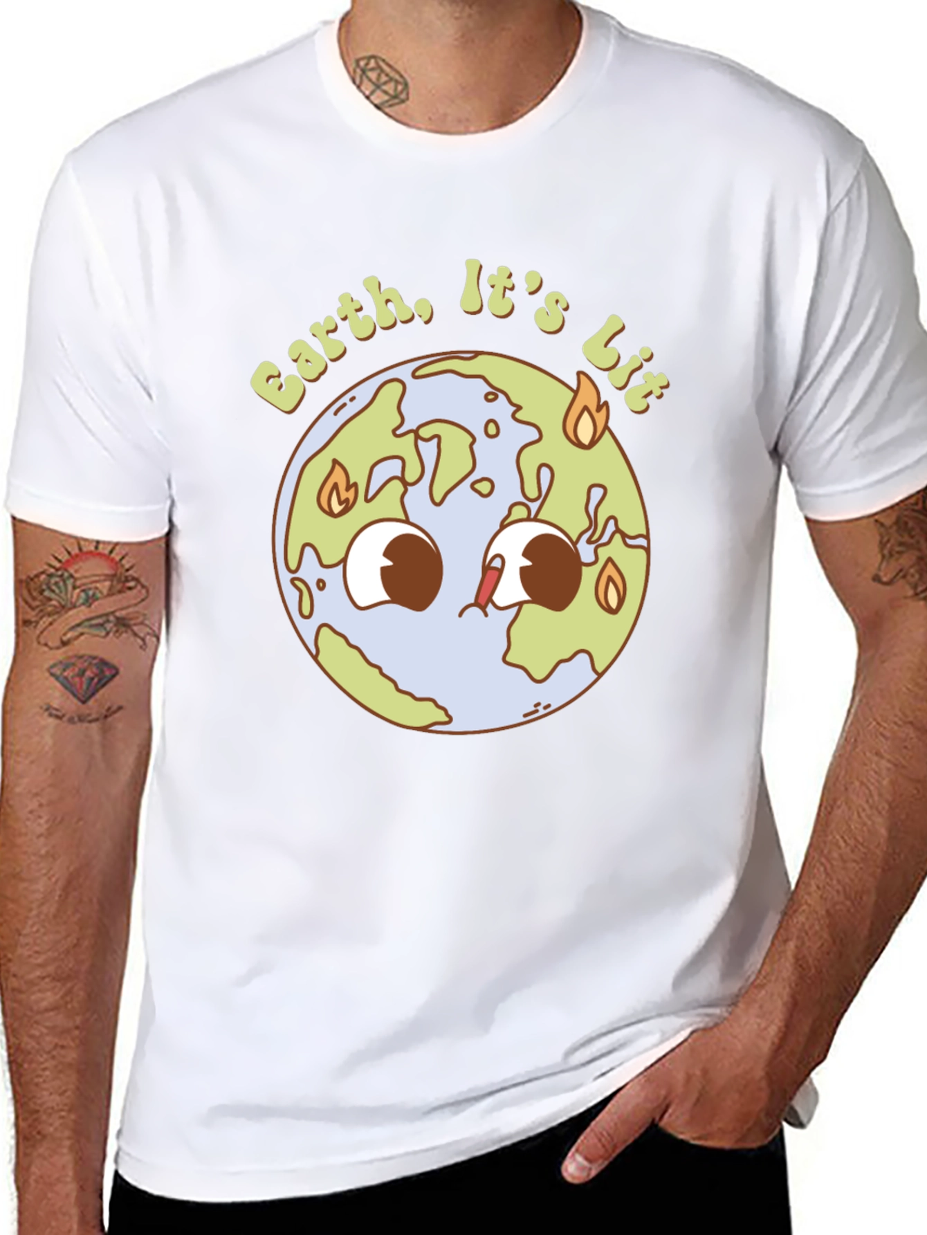 Earth is Lit T-Shirt - Black Graphic Tee