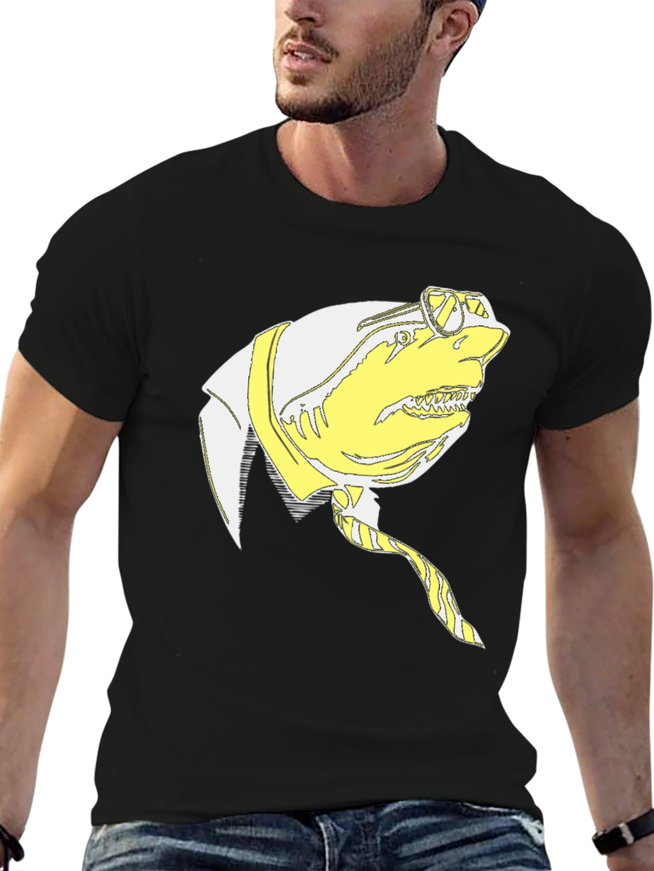 Shark with a Suit T-Shirt - Novelty Graphic Tee