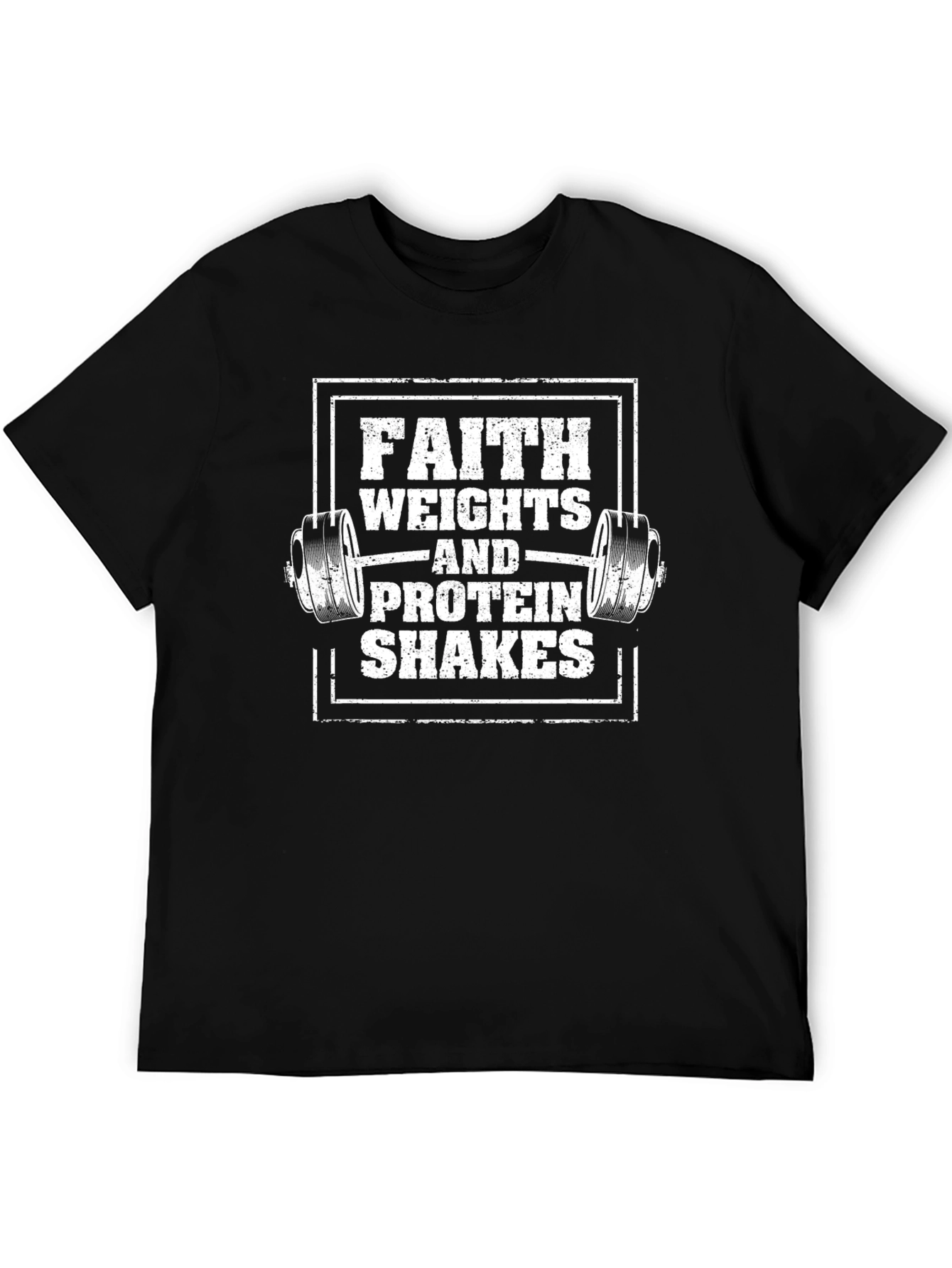 Faith Weights & Protein Shakes Black T-Shirt