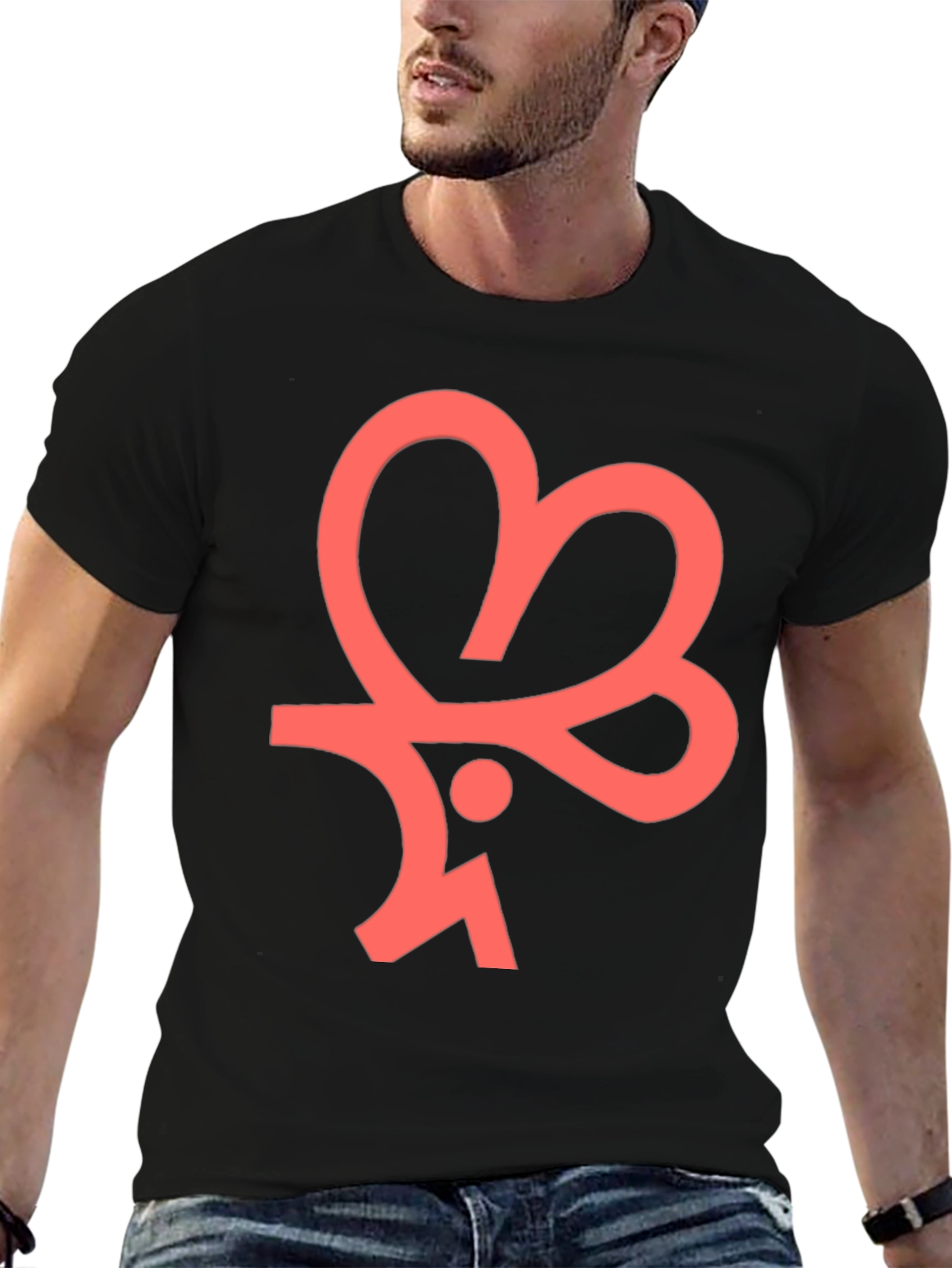 Modern Graphic Tee - Black Cotton Blend Shirt