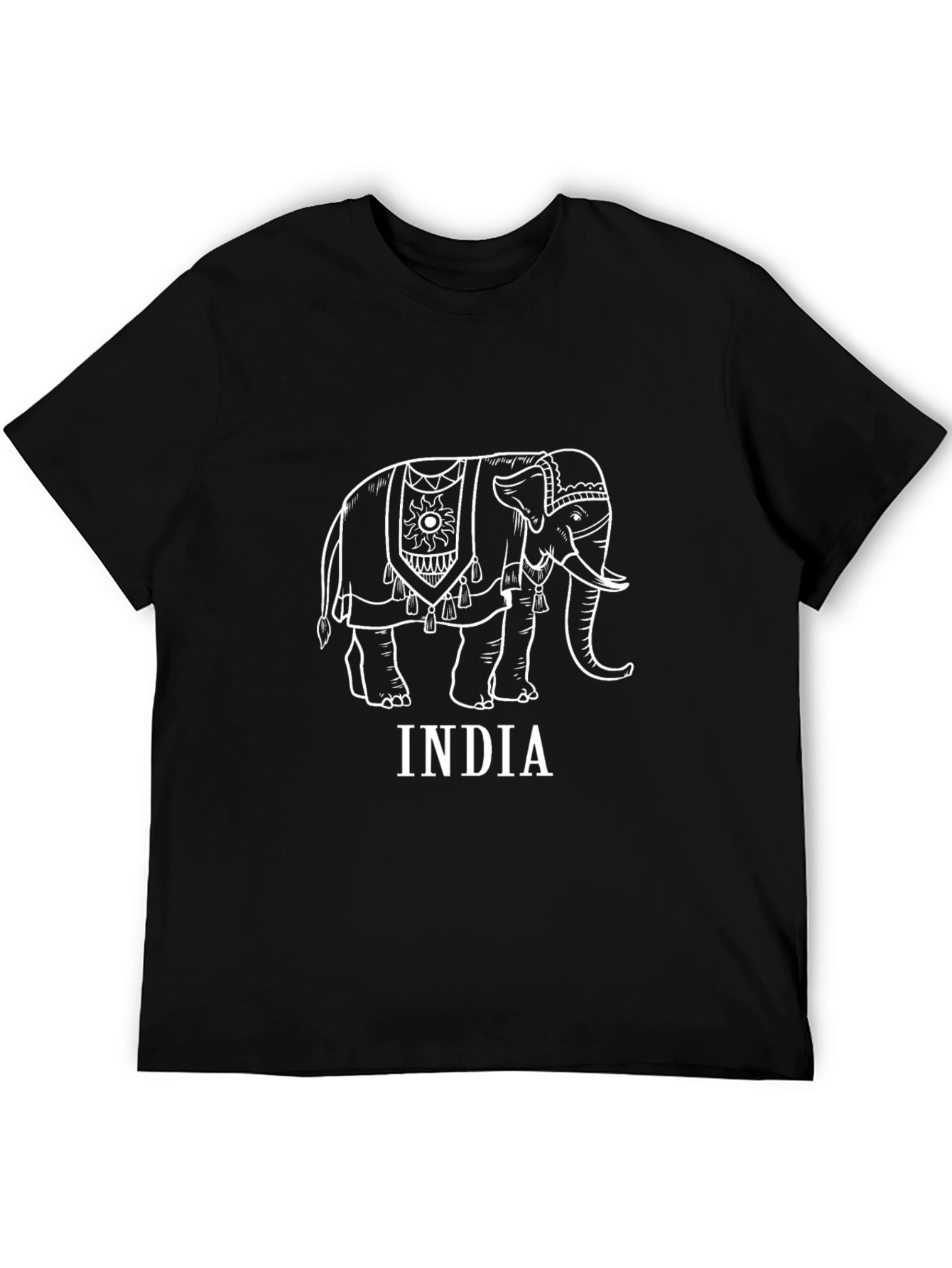 India Elephant Graphic T-Shirt - Stylish Black Cotton Tee