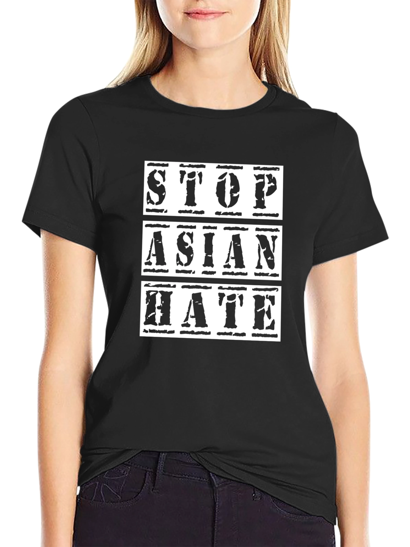 Stop Asian Hate Black T-Shirt