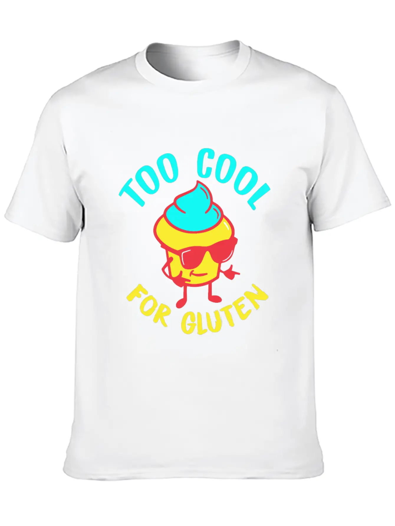 Celiac Disease Too Cool For Gluten Funny Graphic G Unisex Casual T-Shirt – Clean Design For Daily Comfort