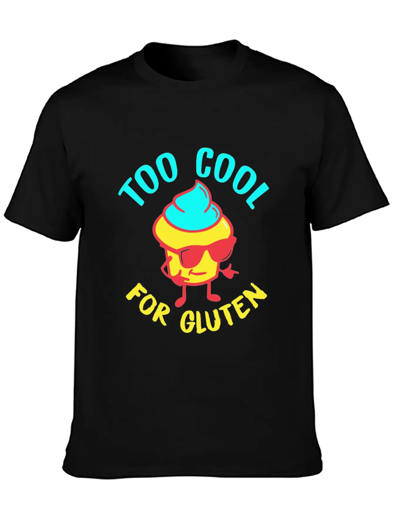 Celiac Disease Too Cool For Gluten Funny Graphic G Unisex Casual T-Shirt – Clean Design For Daily Comfort