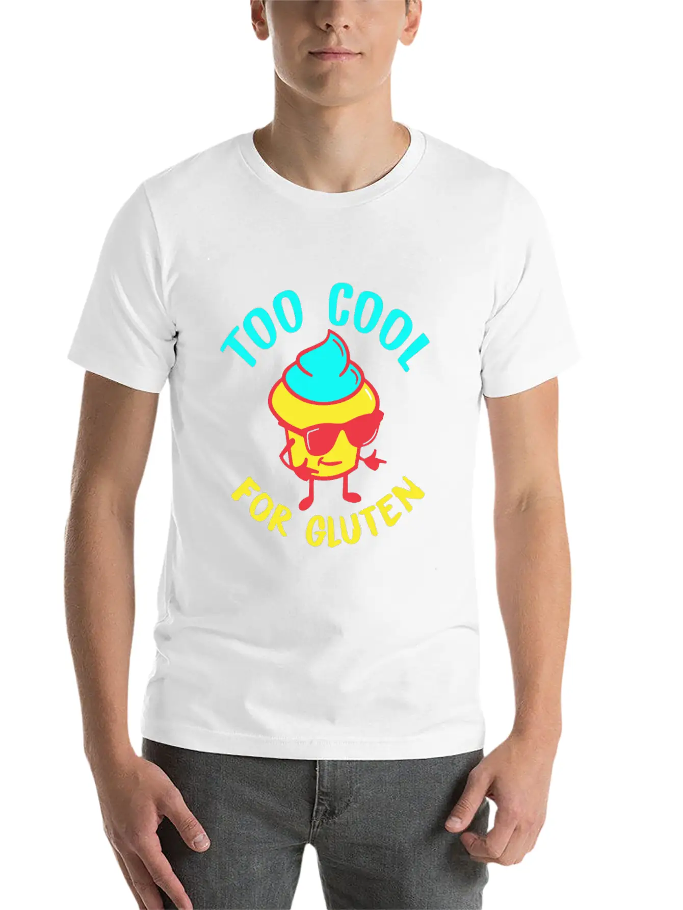 Celiac Disease Too Cool For Gluten Funny Graphic G Unisex Casual T-Shirt – Clean Design For Daily Comfort