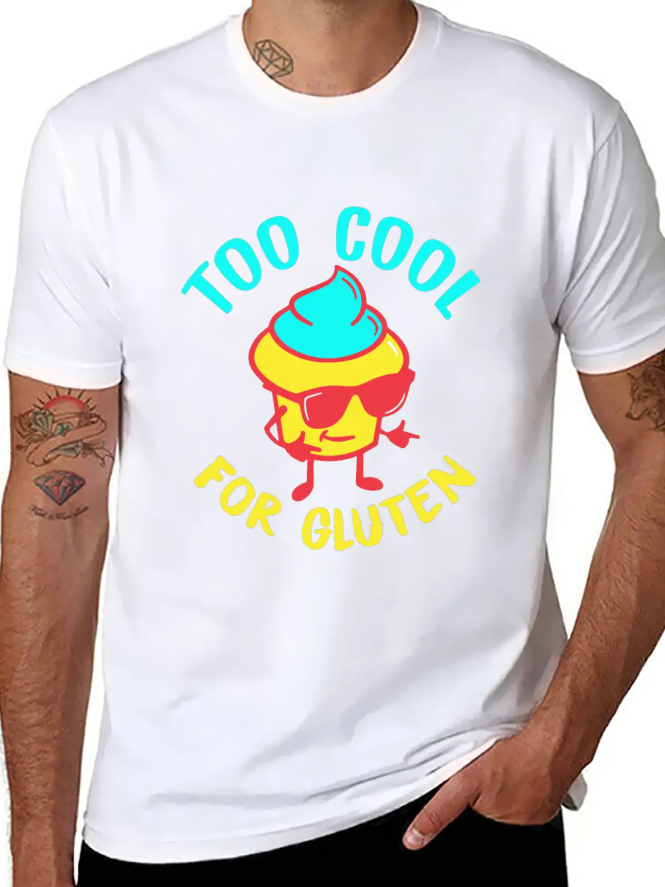 Celiac Disease Too Cool For Gluten Funny Graphic G Unisex Casual T-Shirt – Clean Design For Daily Comfort